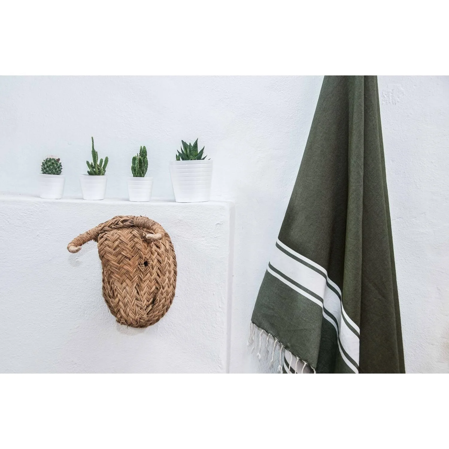 Fouta XXL - Coton - Vert Kaki - St Tropez - Image 4