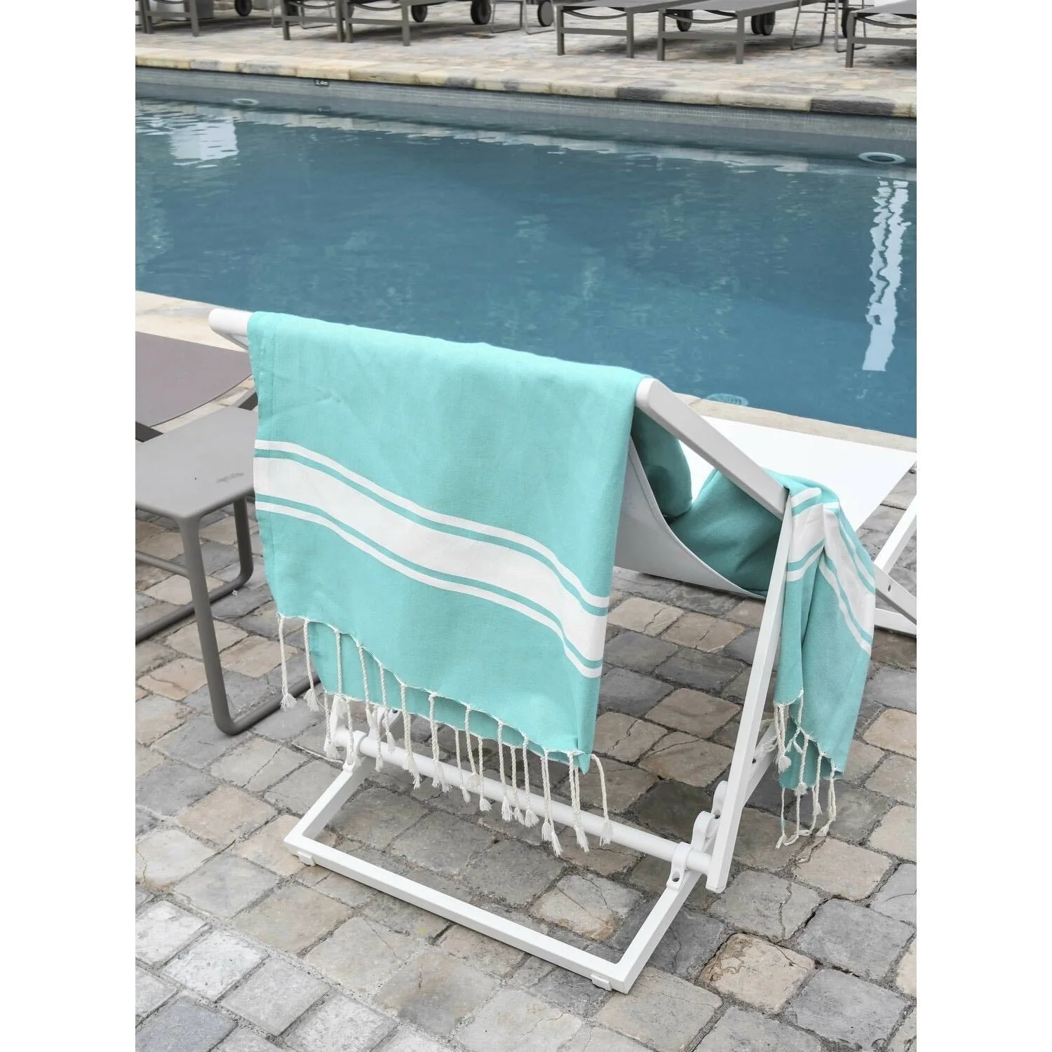 Fouta XXL - Coton - Vert Turquoise - St Tropez - Image 11