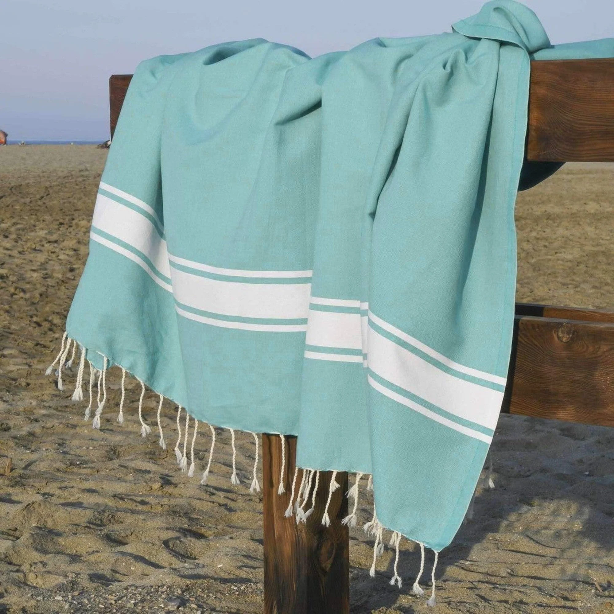 Fouta XXL - Coton - Vert Turquoise - St Tropez - Image 4