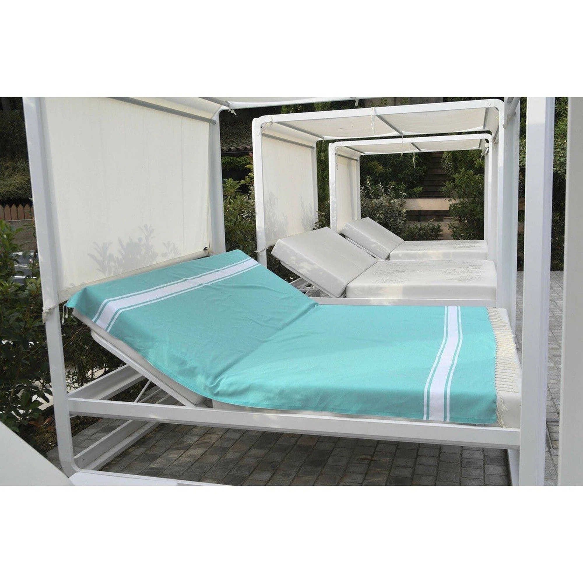 Fouta XXL - Coton - Vert Turquoise - St Tropez - Image 5