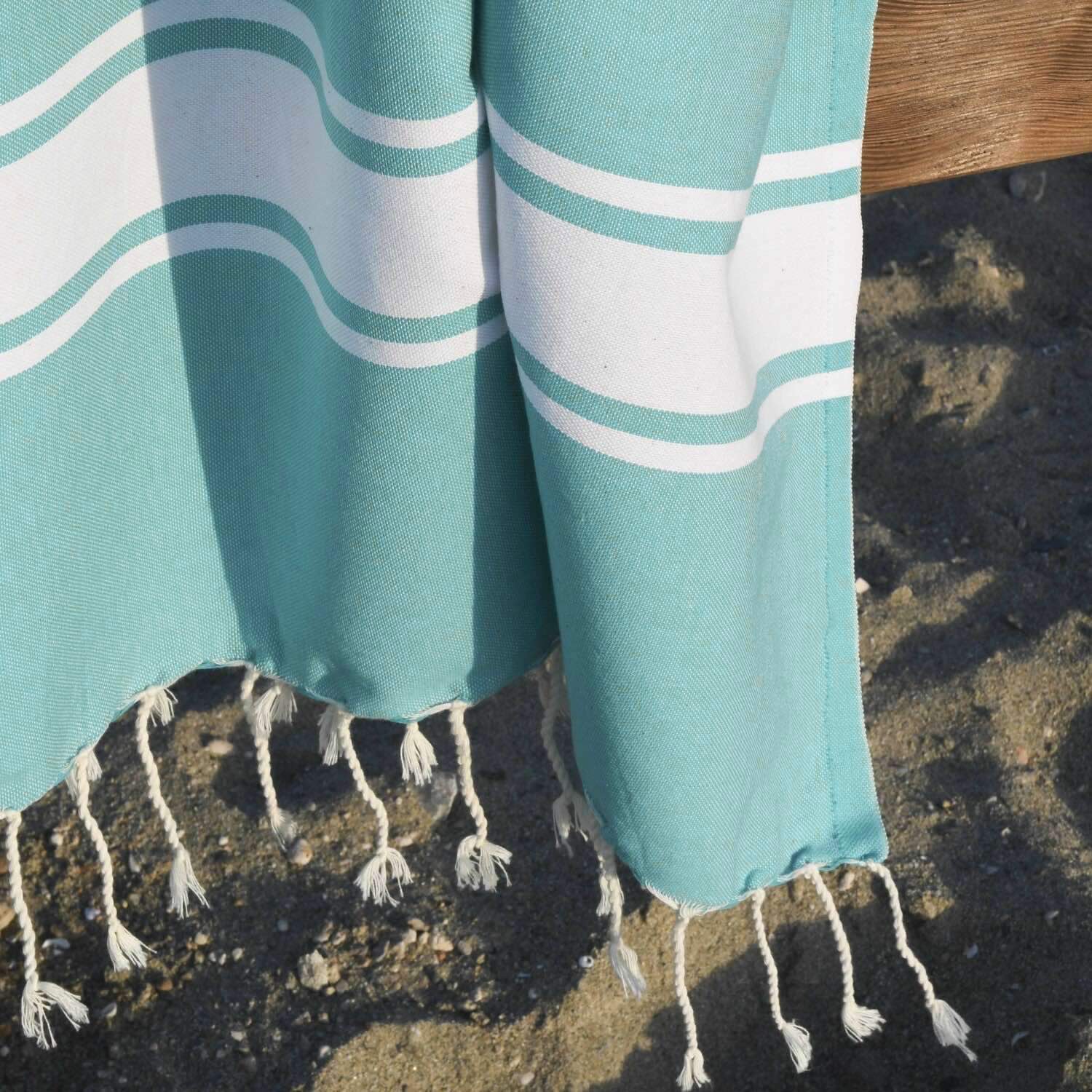 Fouta XXL - Coton - Vert Turquoise - St Tropez - Image 8