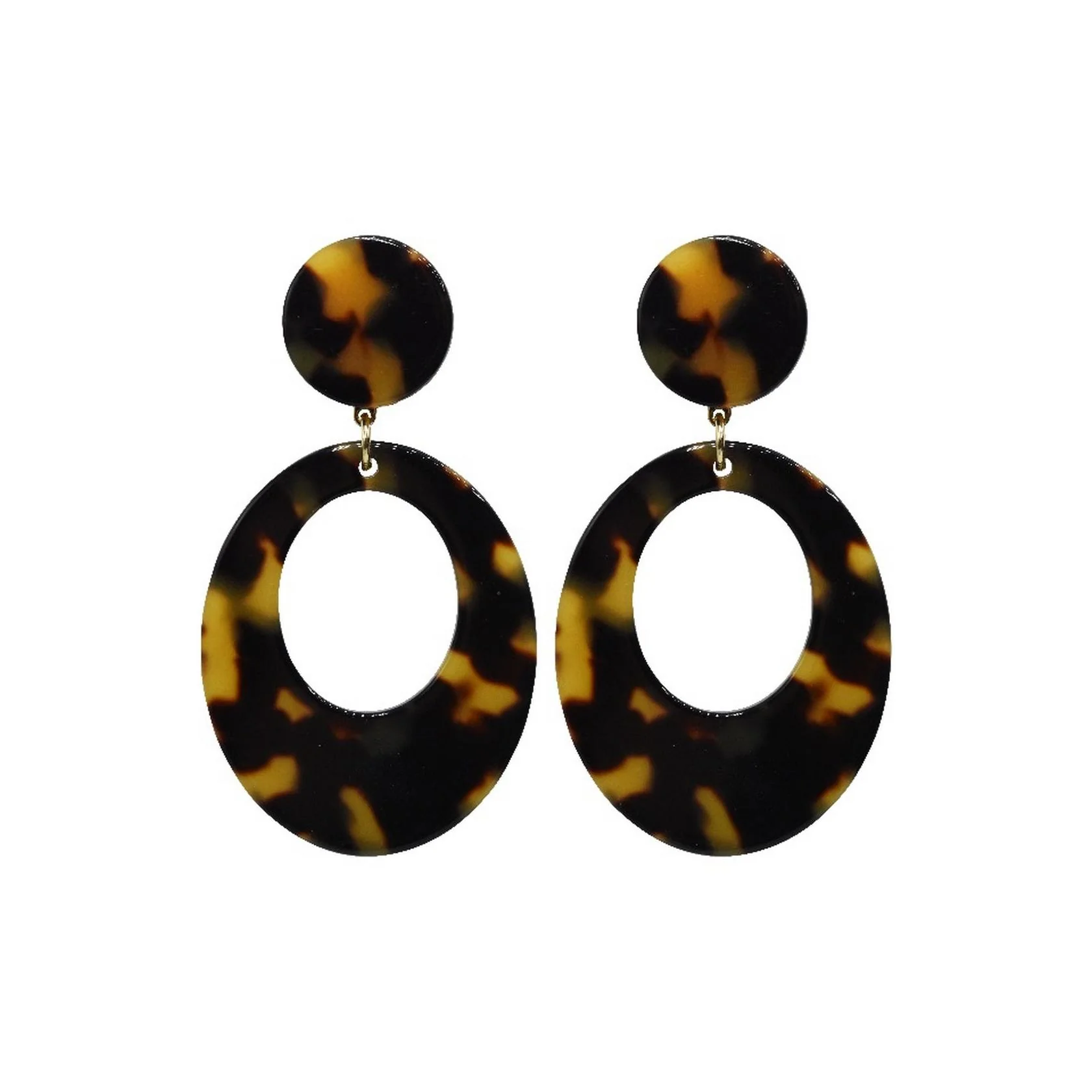 Boucles D'Oreilles Helena - Ecaille Marron - Image 2