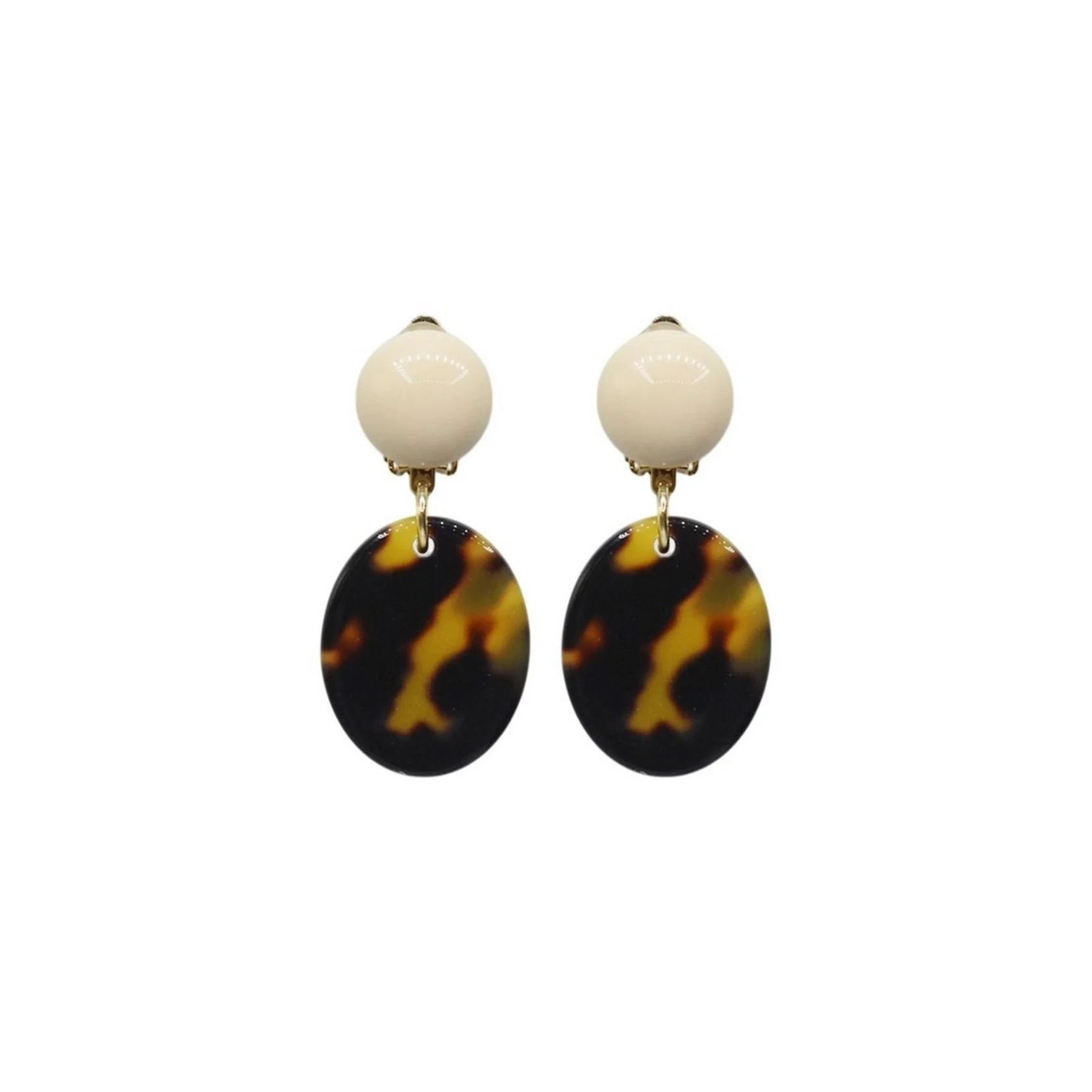 Boucles D'Oreilles Helodie - Ecaille Marron - Image 2