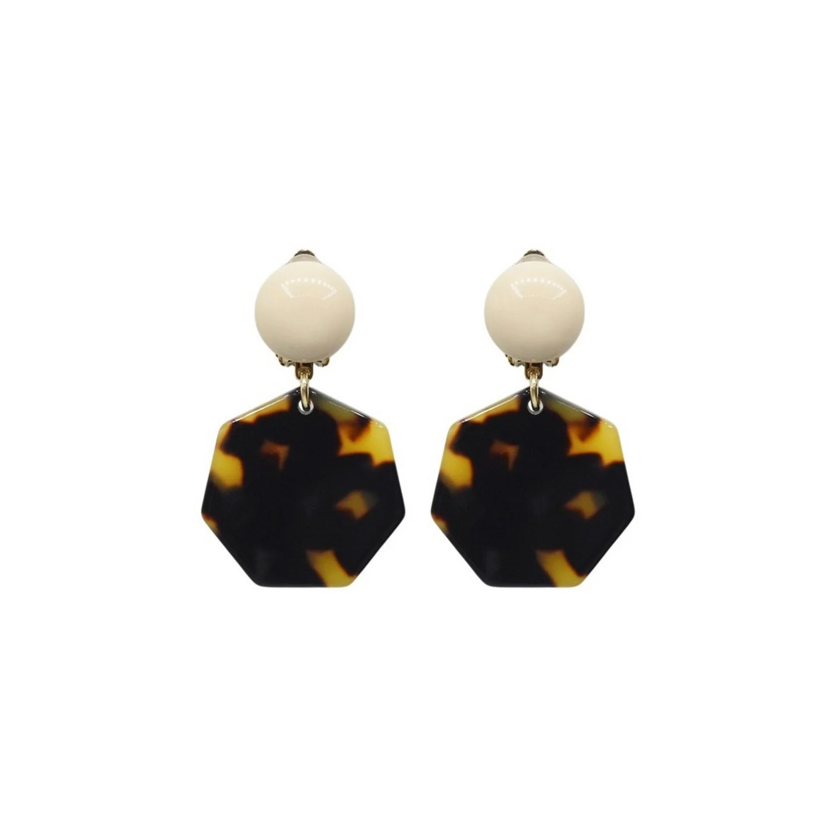 Boucles D'Oreilles Lisa - Ecaille Marron - Image 2