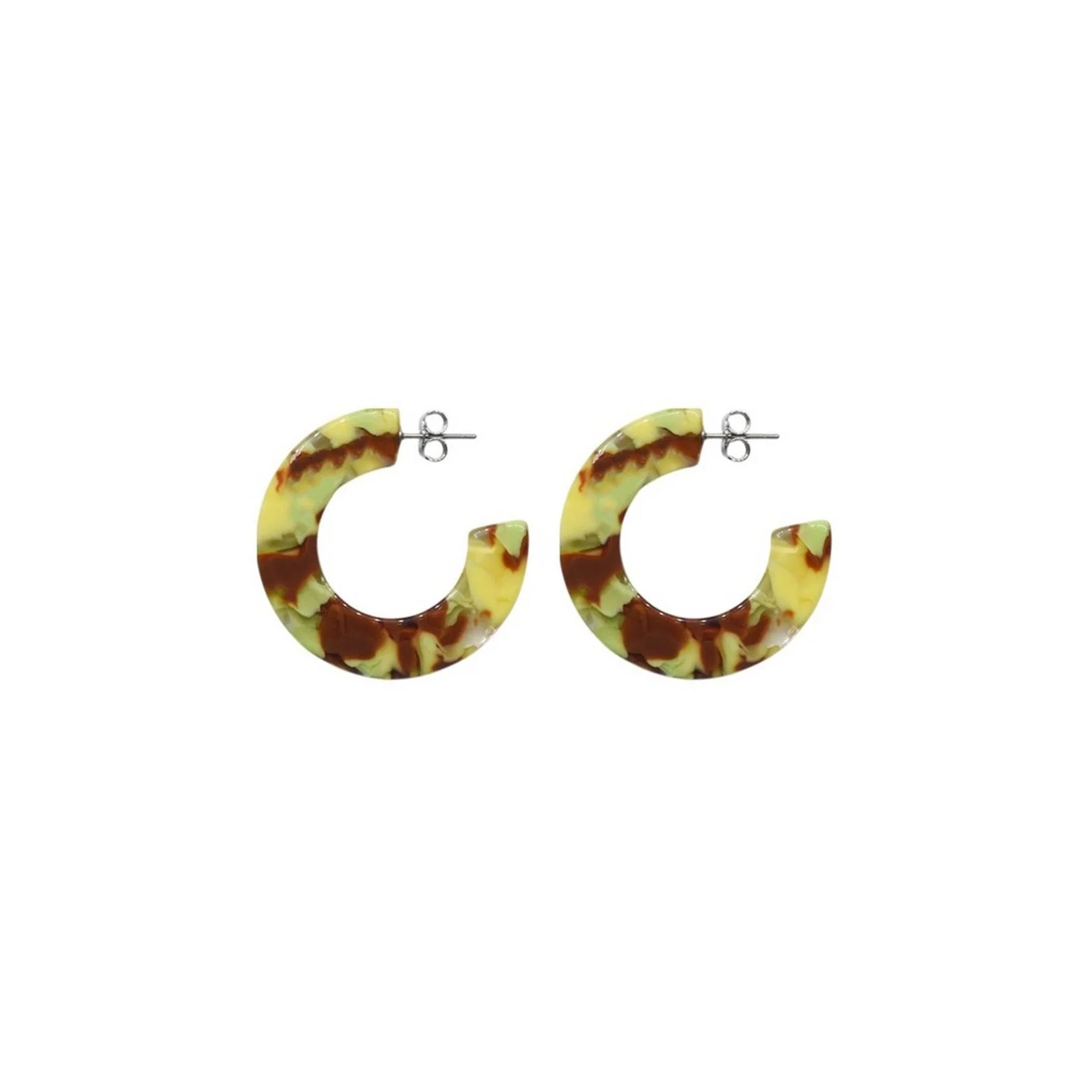 Boucles D'Oreilles Lou - Vert Et Marron - Image 2
