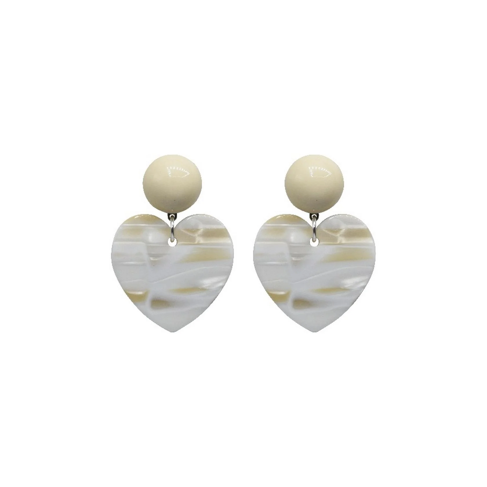 Boucles D'Oreilles Love S - Blanc Nacré - Image 2
