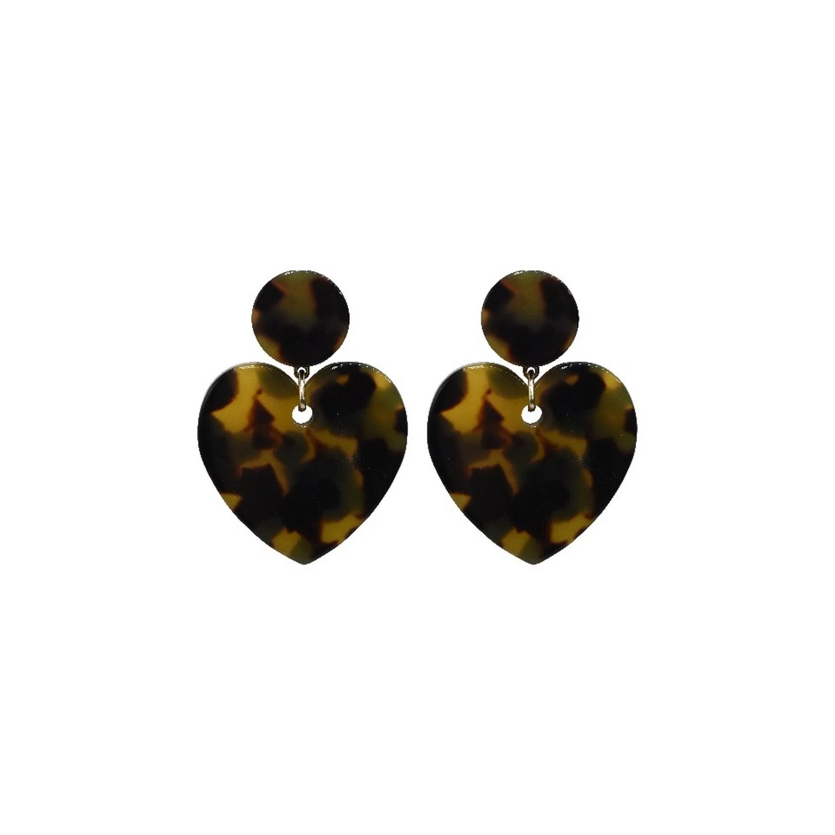 Boucles D'Oreilles Love S - Ecaille Marron - Image 2