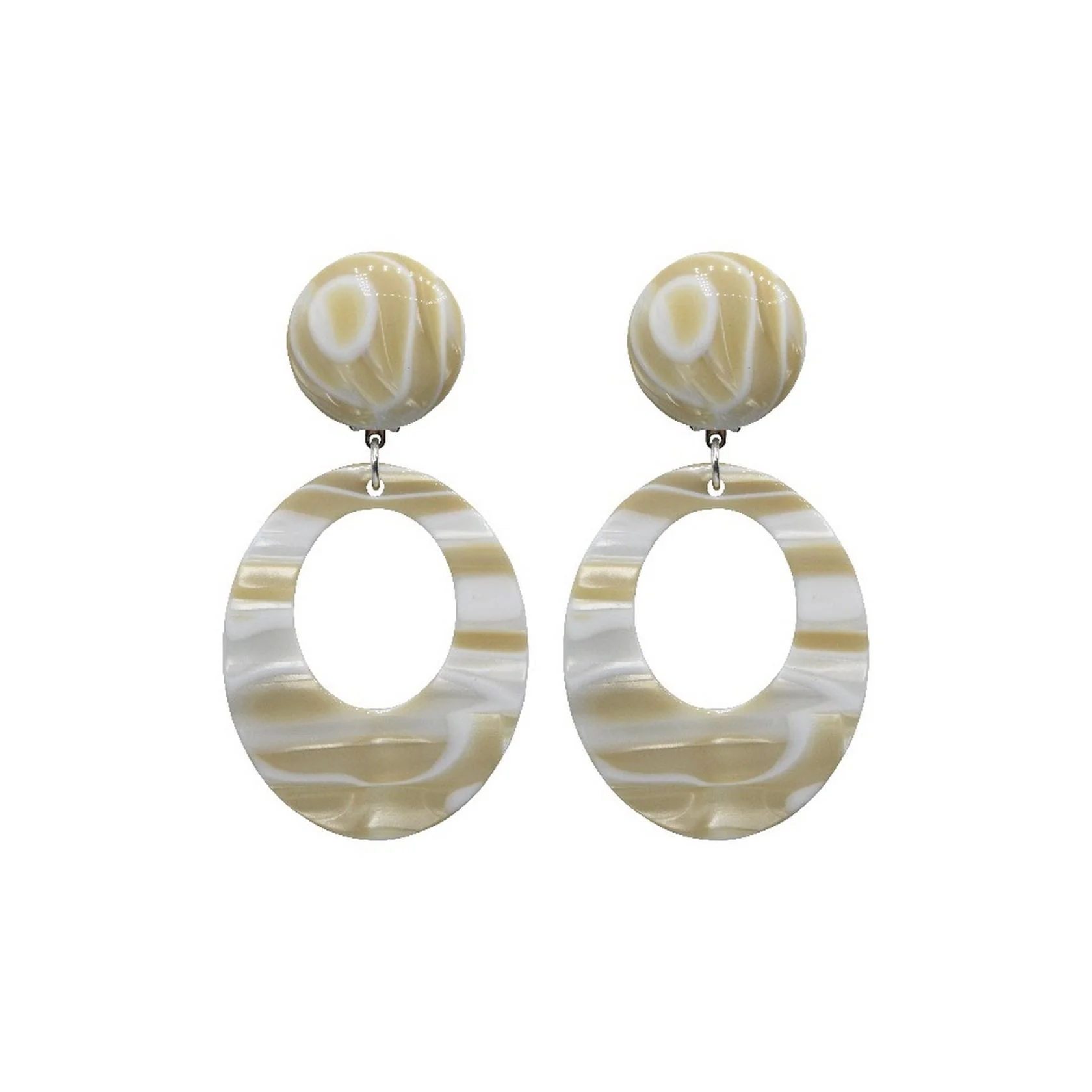 Boucles D'Oreilles Maria - Blanc Nacré - Image 2