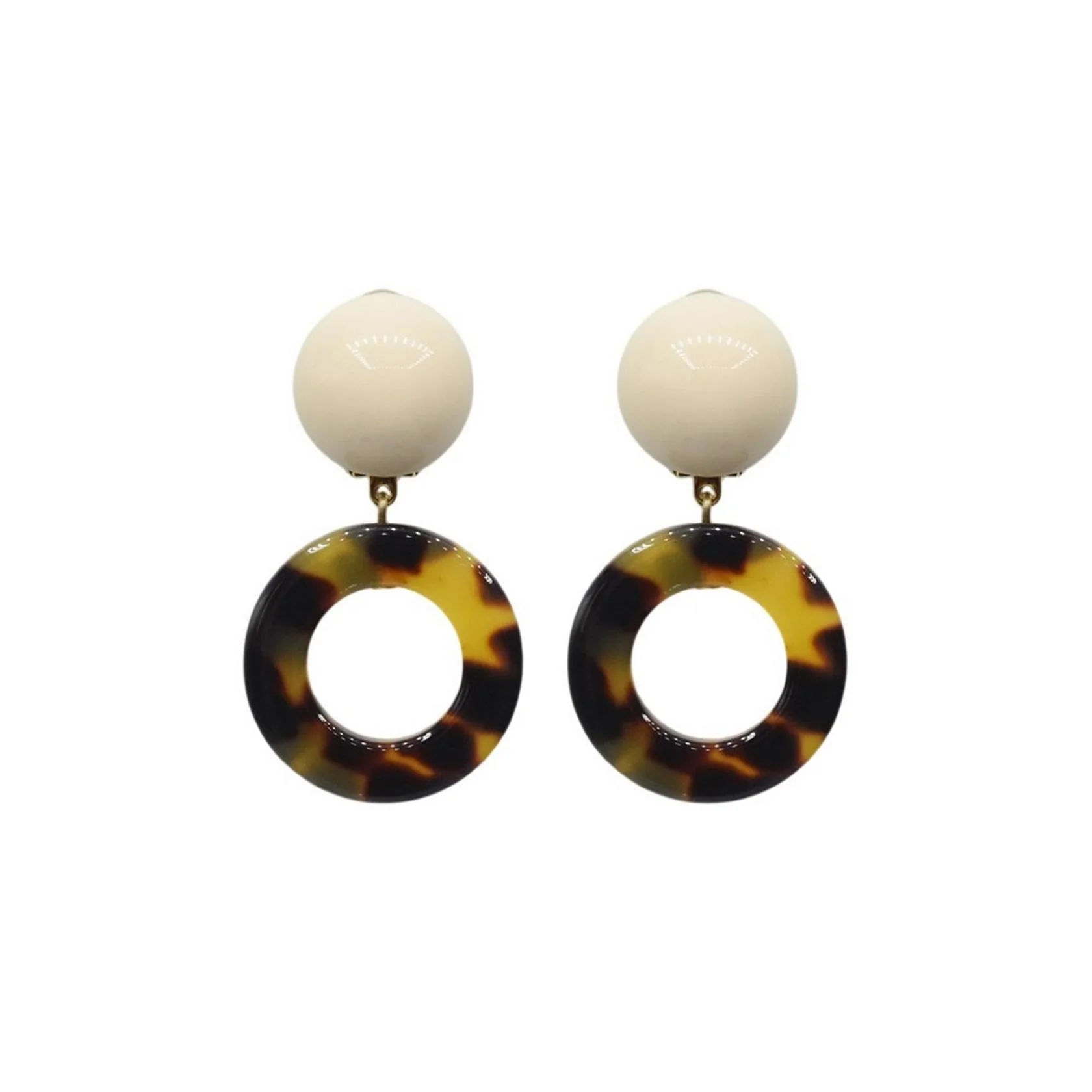 Boucles D'Oreilles Marie - Ecaille Marron - Image 2