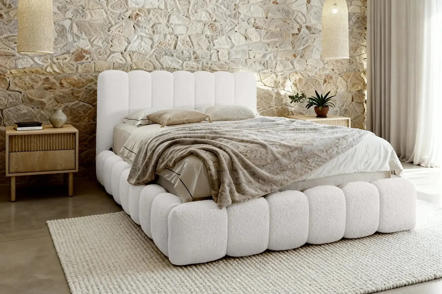 Garance - Lit Coffre Tissu Chenille 140X200Cm - Image 13