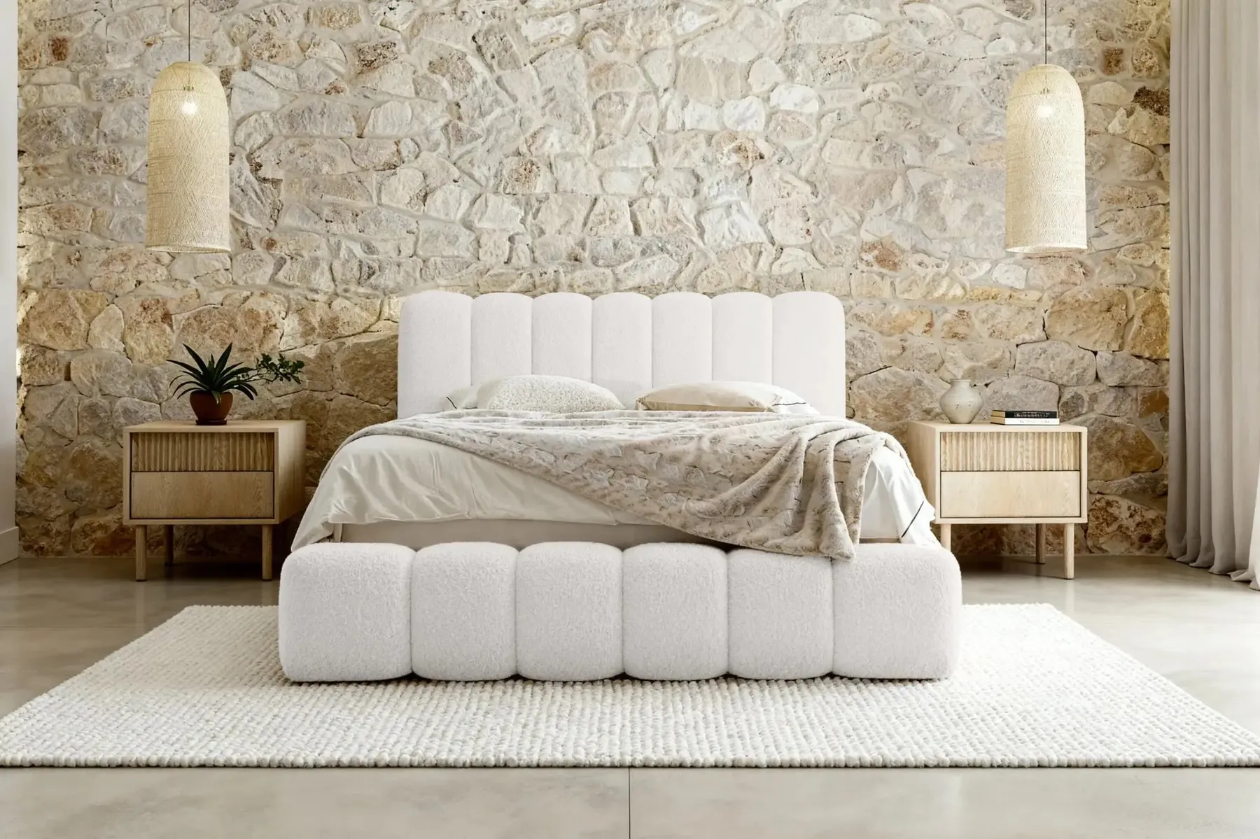 Garance - Lit Coffre Tissu Chenille 140X200Cm - Image 15
