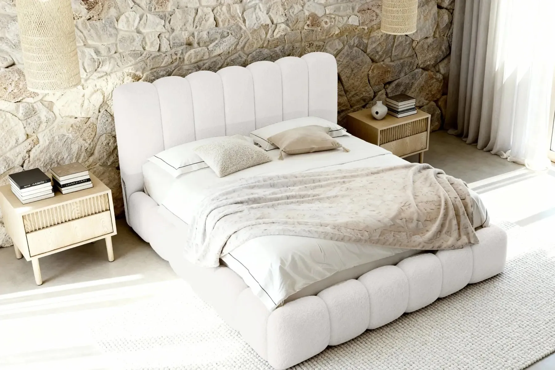 Garance - Lit Coffre Tissu Chenille 140X200Cm - Image 16