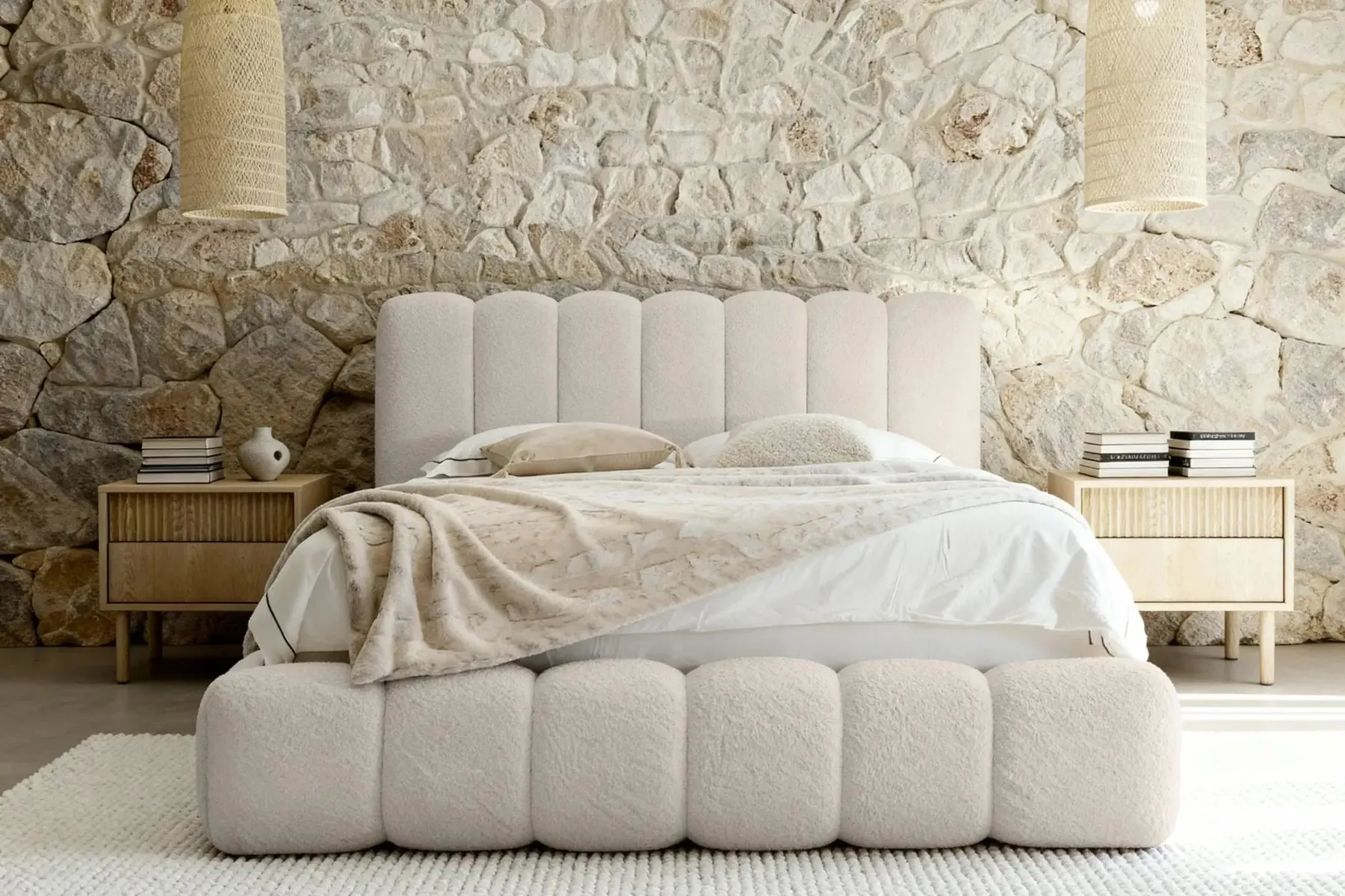 Garance - Lit Coffre Tissu Chenille 140X200Cm - Image 2