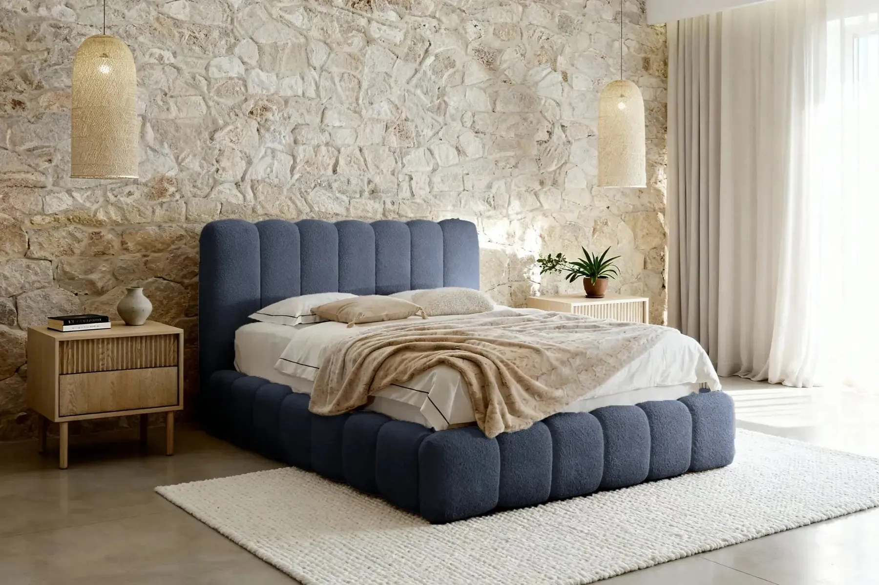 Garance - Lit Coffre Tissu Chenille 140X200Cm - Image 21