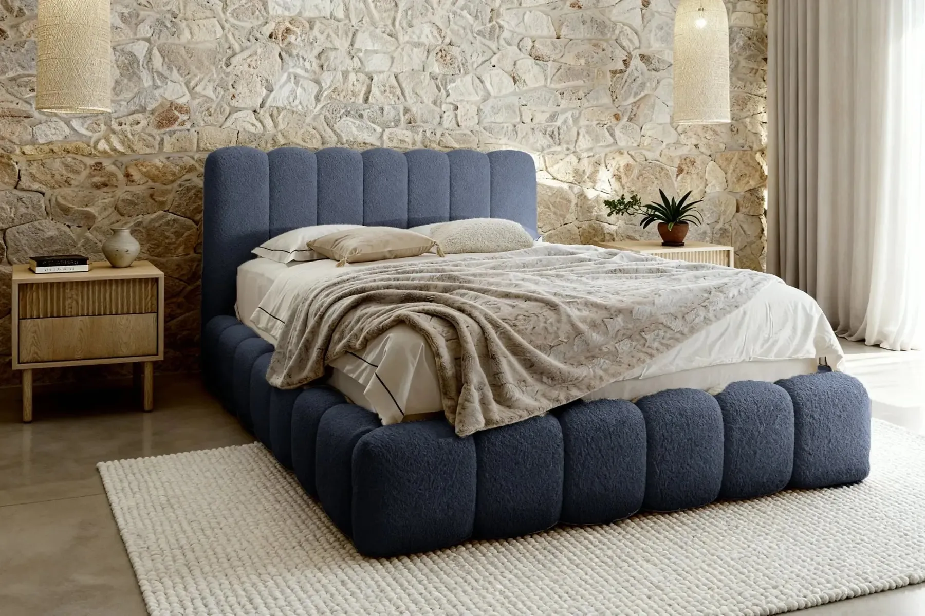 Garance - Lit Coffre Tissu Chenille 140X200Cm - Image 23