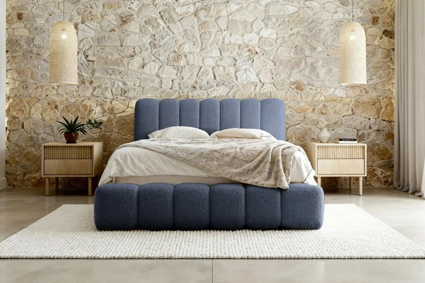 Garance - Lit Coffre Tissu Chenille 140X200Cm - Image 25