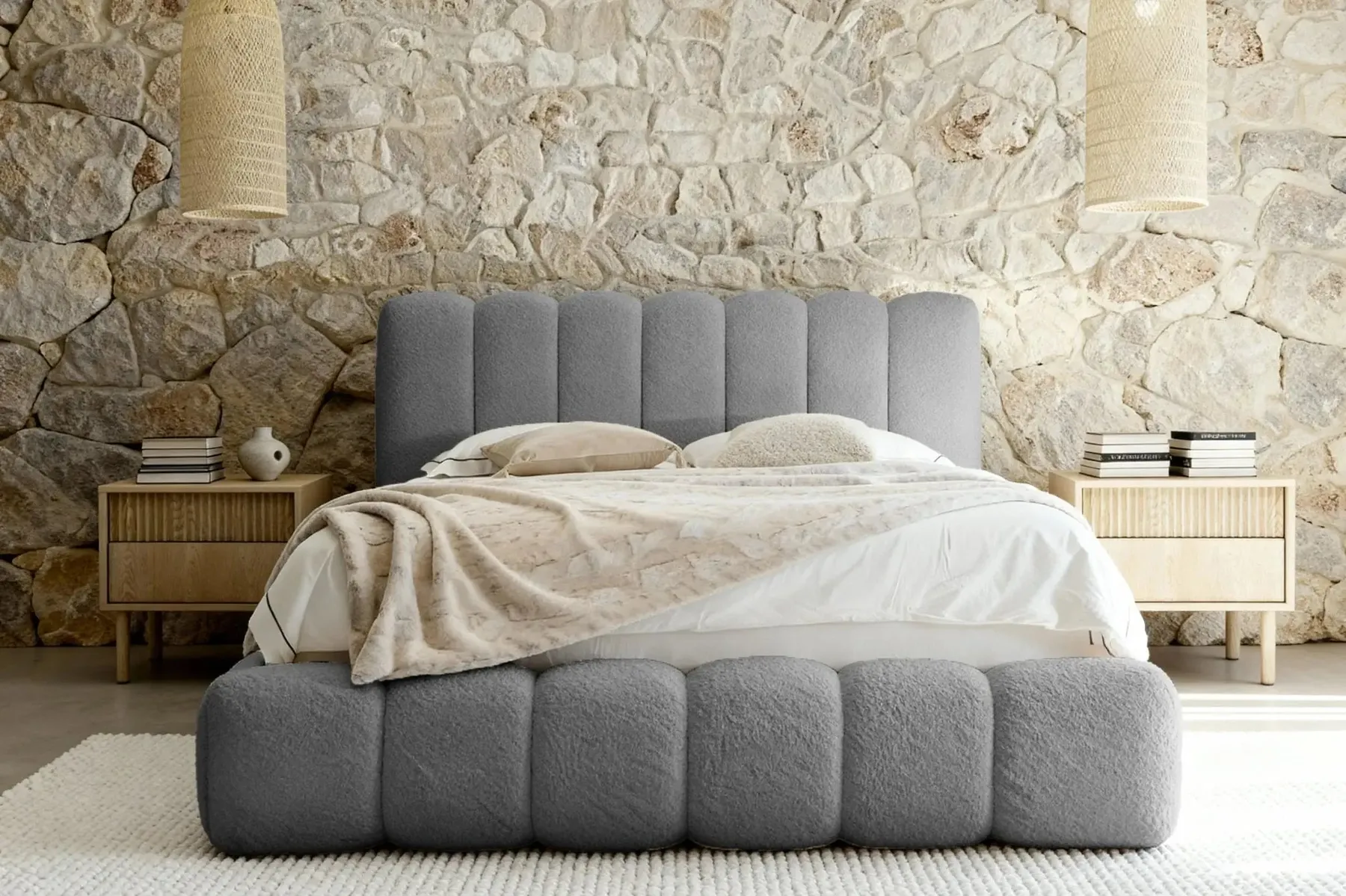 Garance - Lit Coffre Tissu Chenille 140X200Cm - Image 31