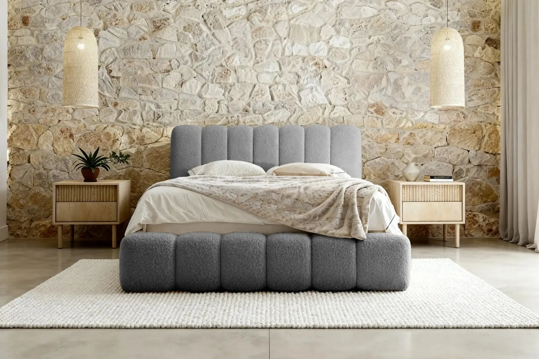 Garance - Lit Coffre Tissu Chenille 140X200Cm - Image 34