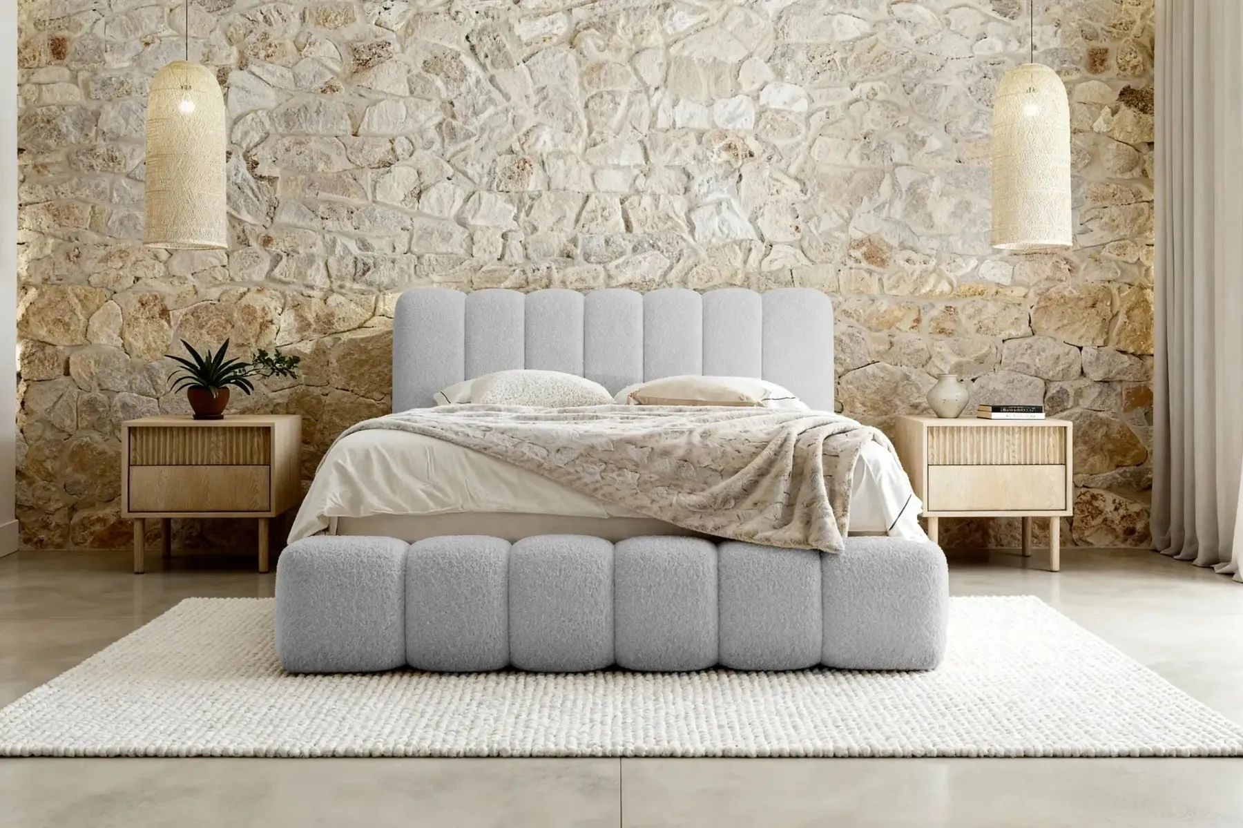 Garance - Lit Coffre Tissu Chenille 140X200Cm - Image 44