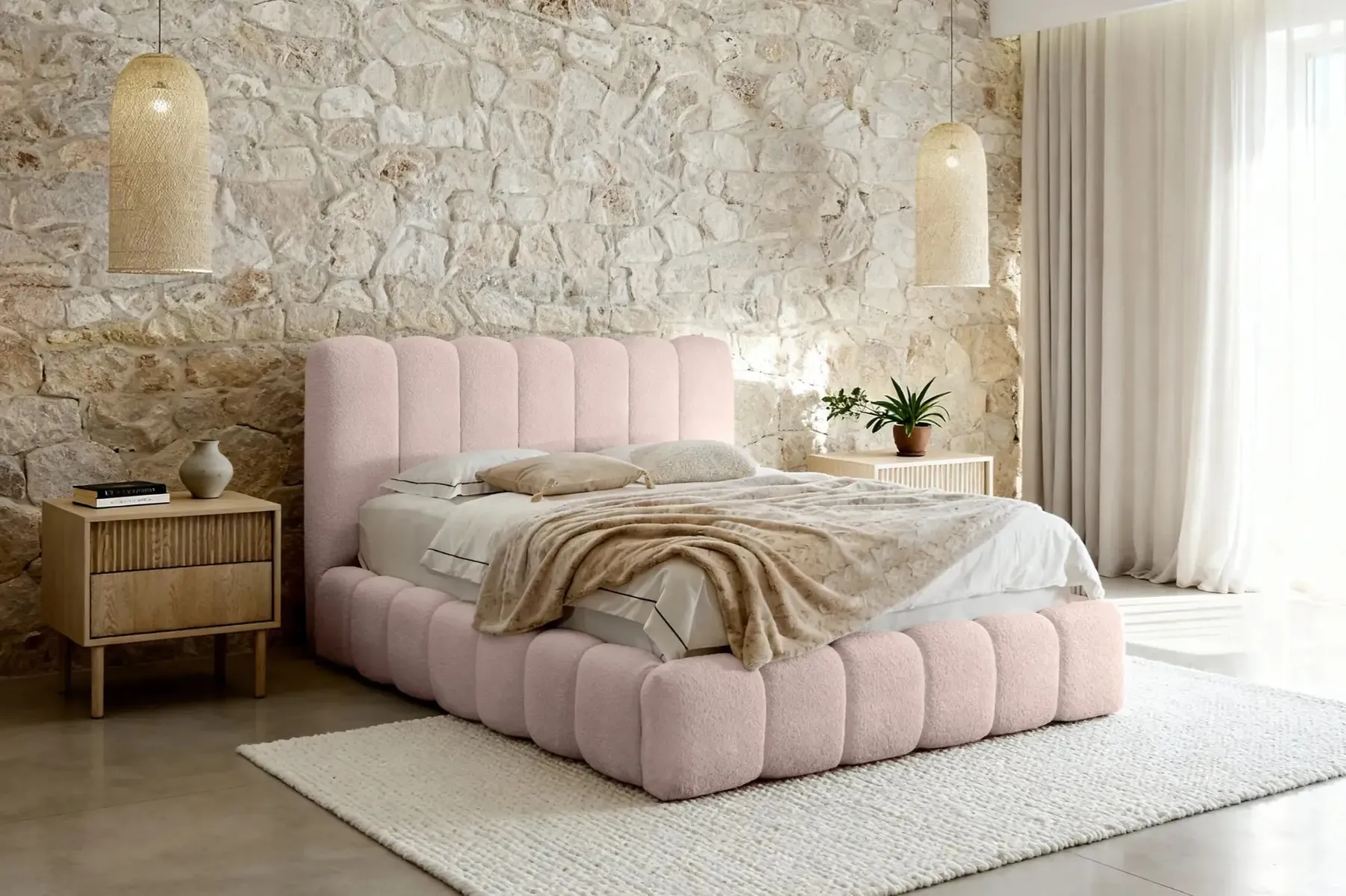 Garance - Lit Coffre Tissu Chenille 140X200Cm - Image 50