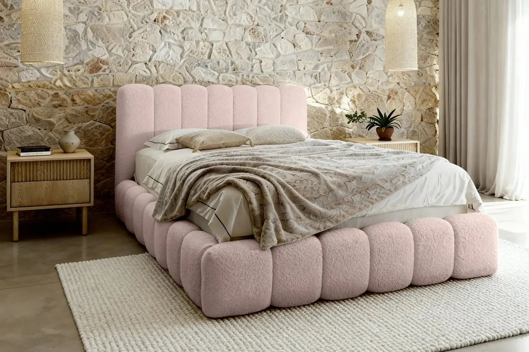 Garance - Lit Coffre Tissu Chenille 140X200Cm - Image 52