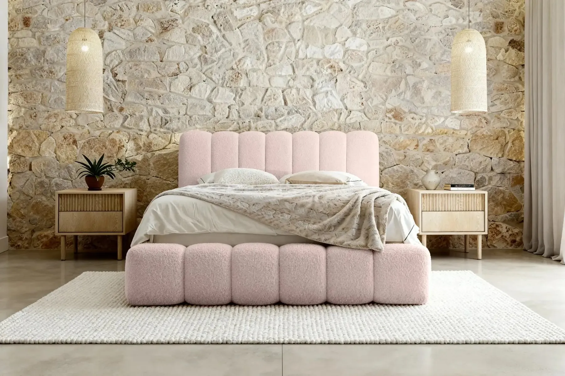 Garance - Lit Coffre Tissu Chenille 140X200Cm - Image 54