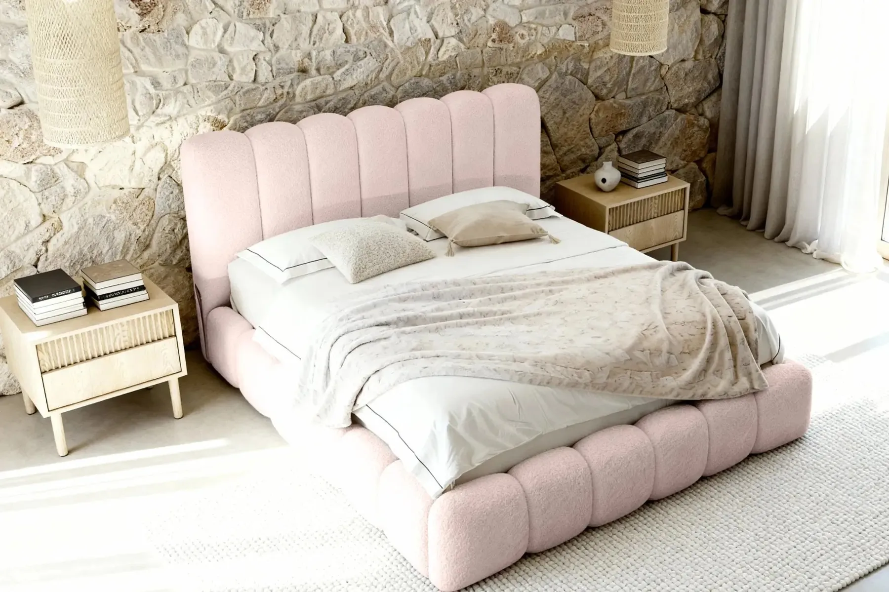 Garance - Lit Coffre Tissu Chenille 140X200Cm - Image 55