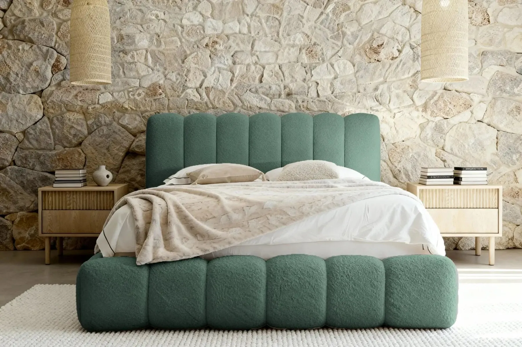 Garance - Lit Coffre Tissu Chenille 140X200Cm - Image 61