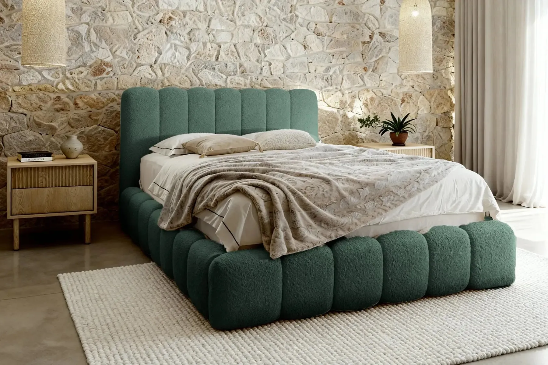 Garance - Lit Coffre Tissu Chenille 140X200Cm - Image 62