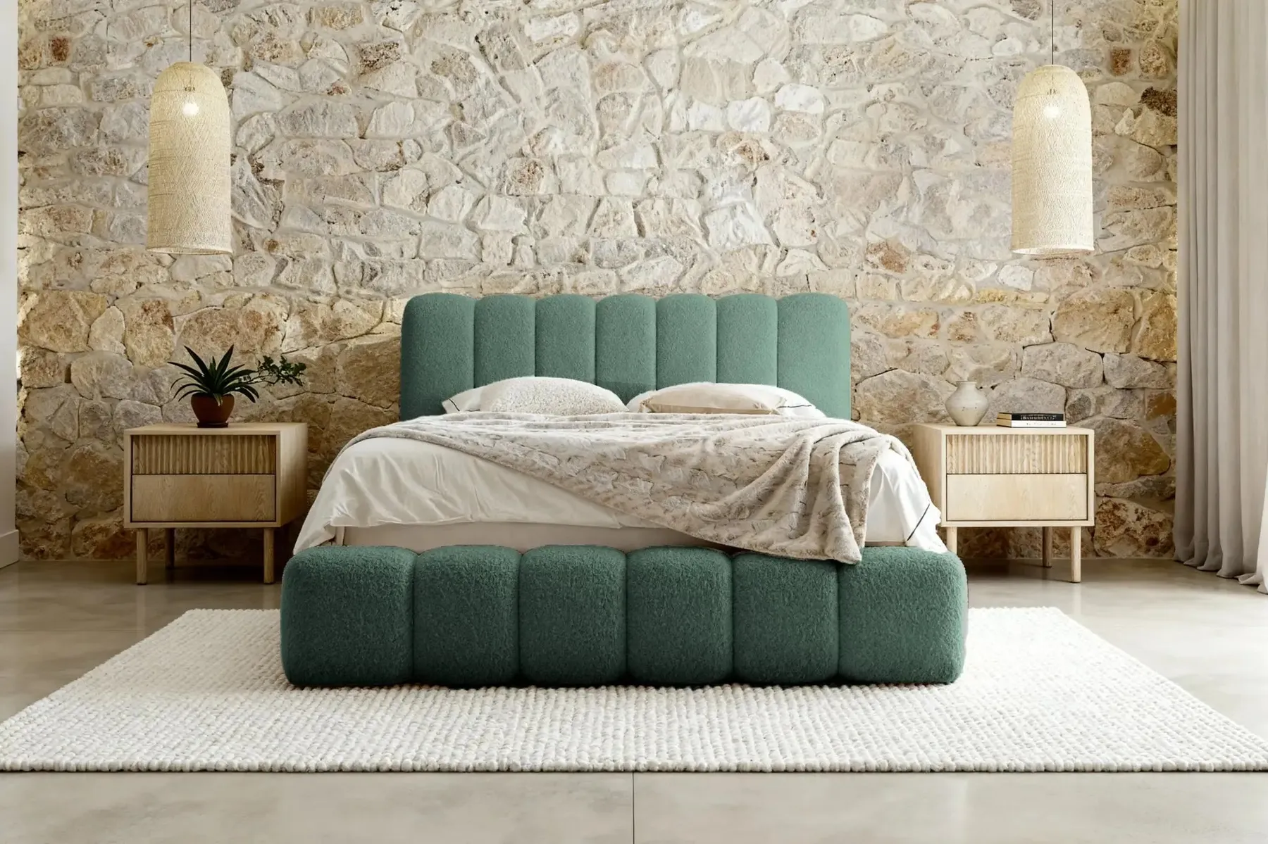 Garance - Lit Coffre Tissu Chenille 140X200Cm - Image 64