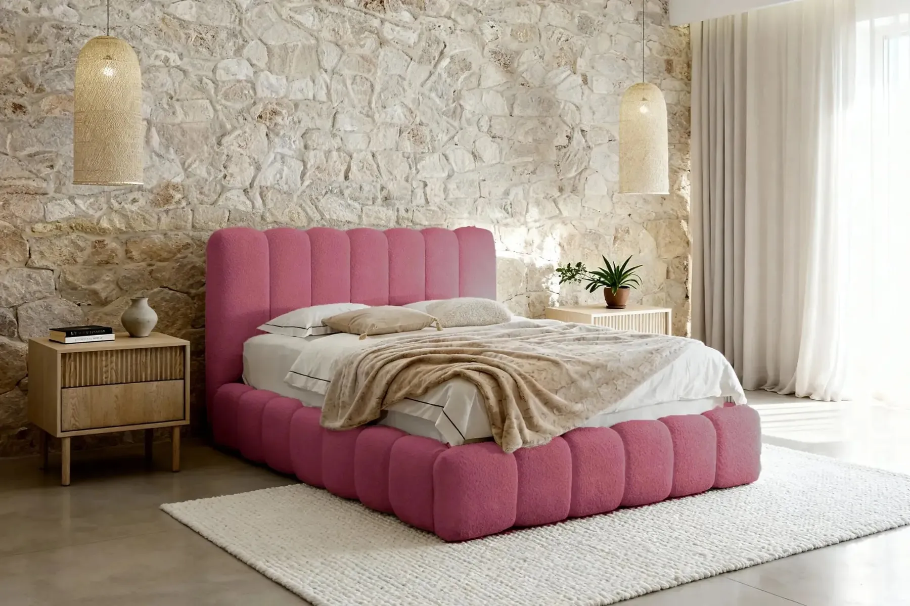 Garance - Lit Coffre Tissu Chenille 140X200Cm - Image 69