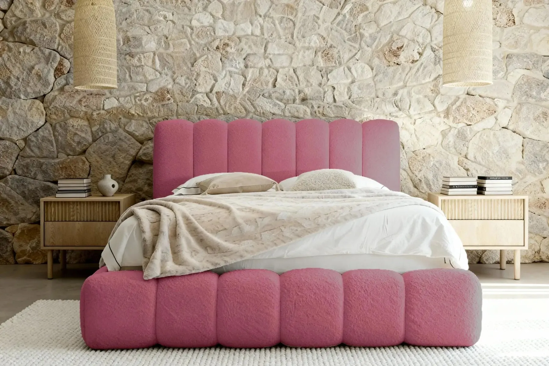 Garance - Lit Coffre Tissu Chenille 140X200Cm - Image 70