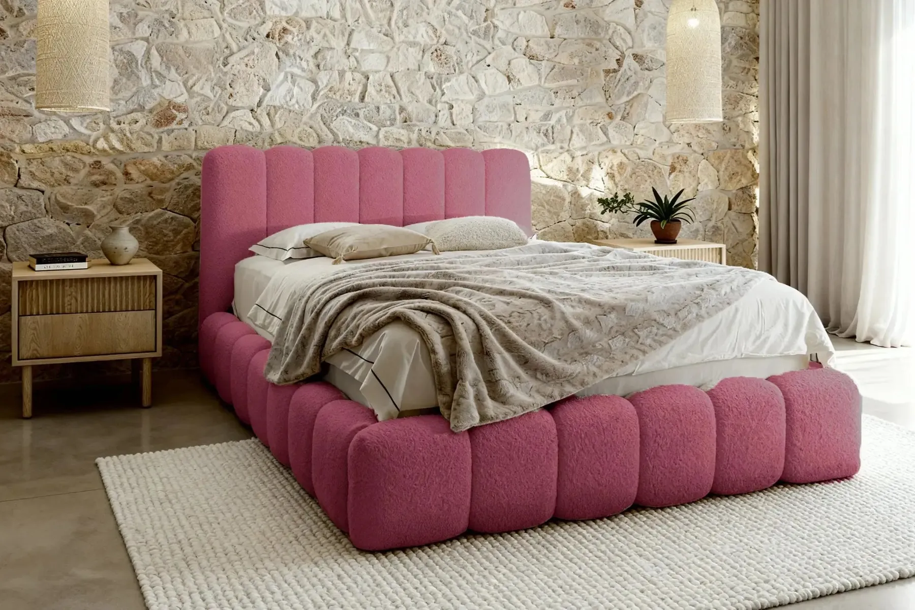 Garance - Lit Coffre Tissu Chenille 140X200Cm - Image 71