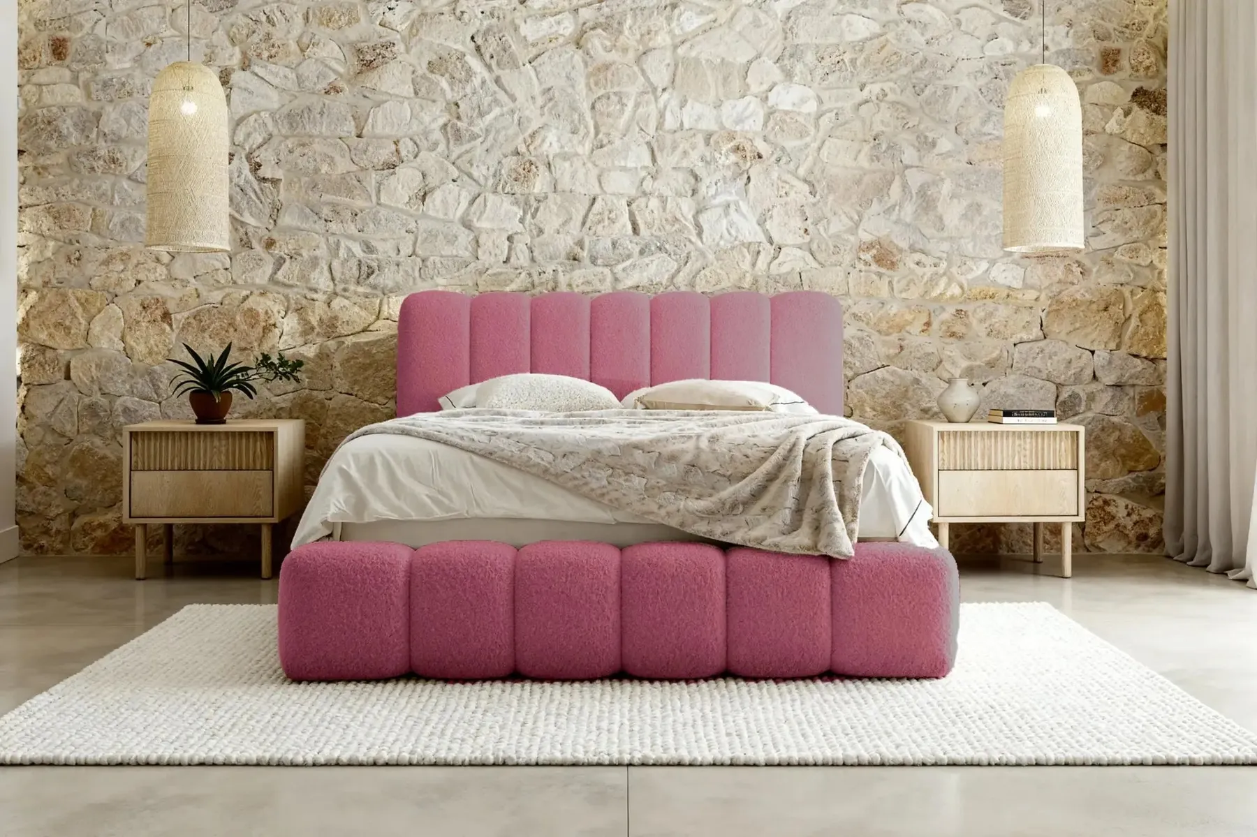 Garance - Lit Coffre Tissu Chenille 140X200Cm - Image 73
