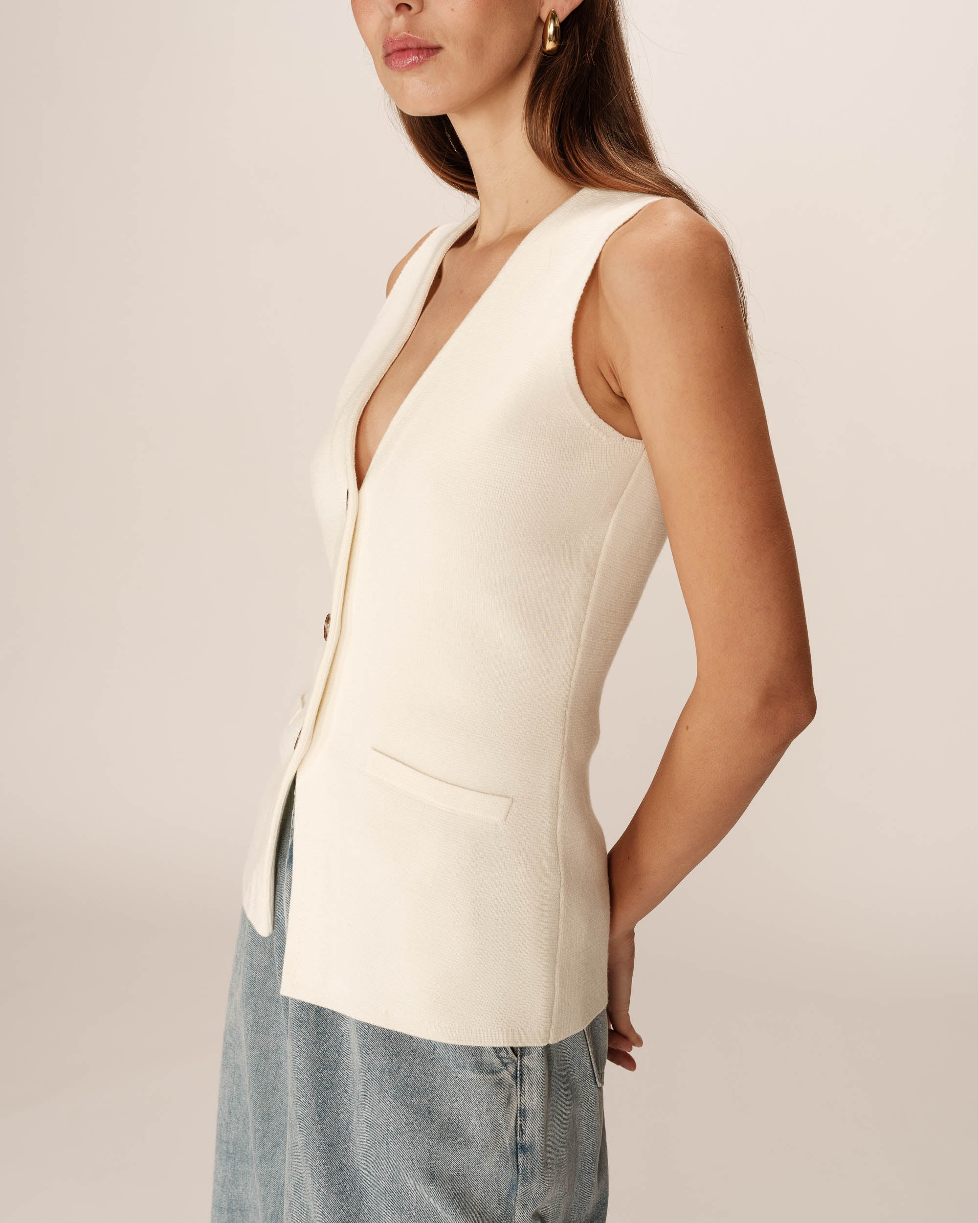 Gilet Panama - Ecru - Image 5