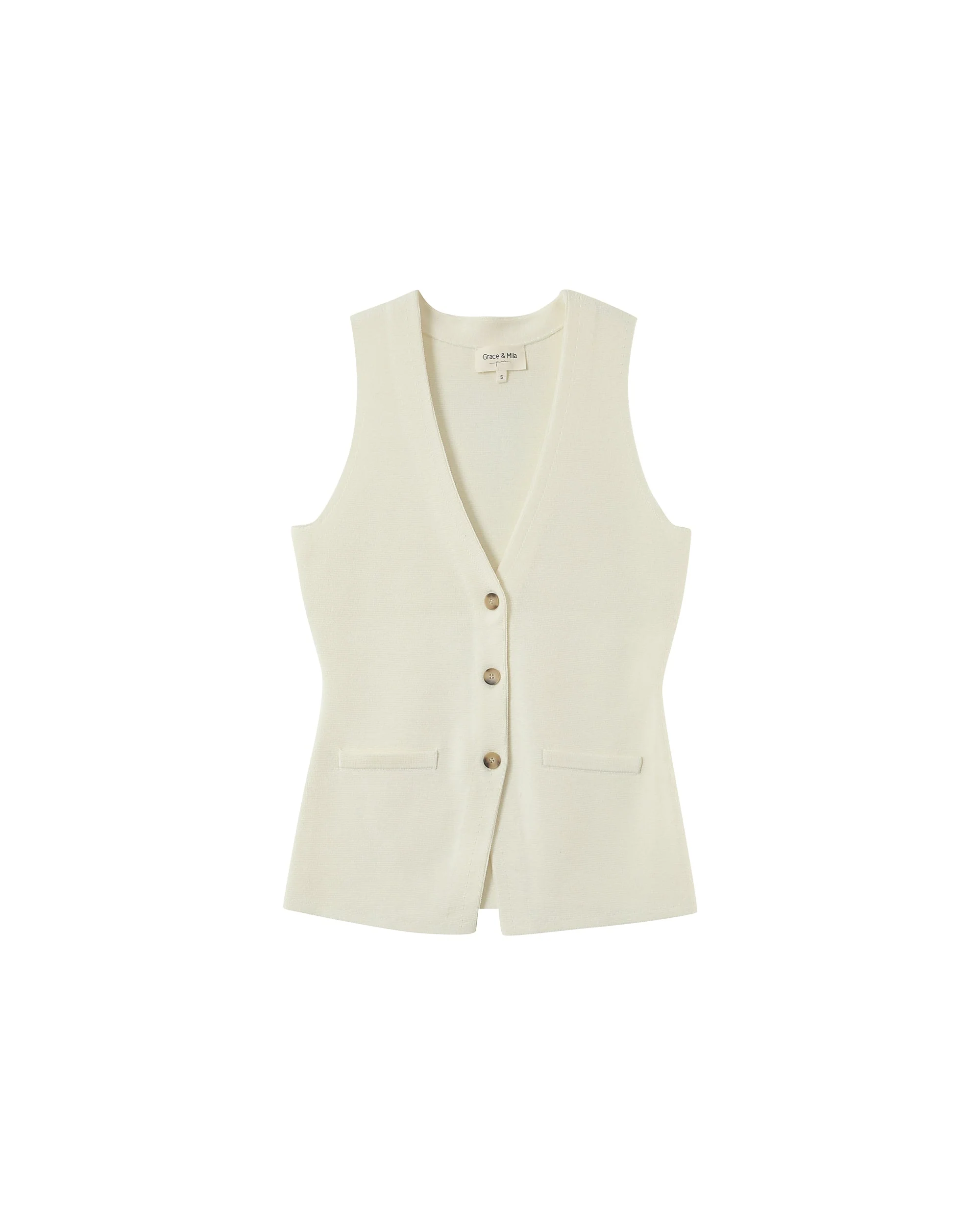 Gilet Panama - Ecru - Image 7