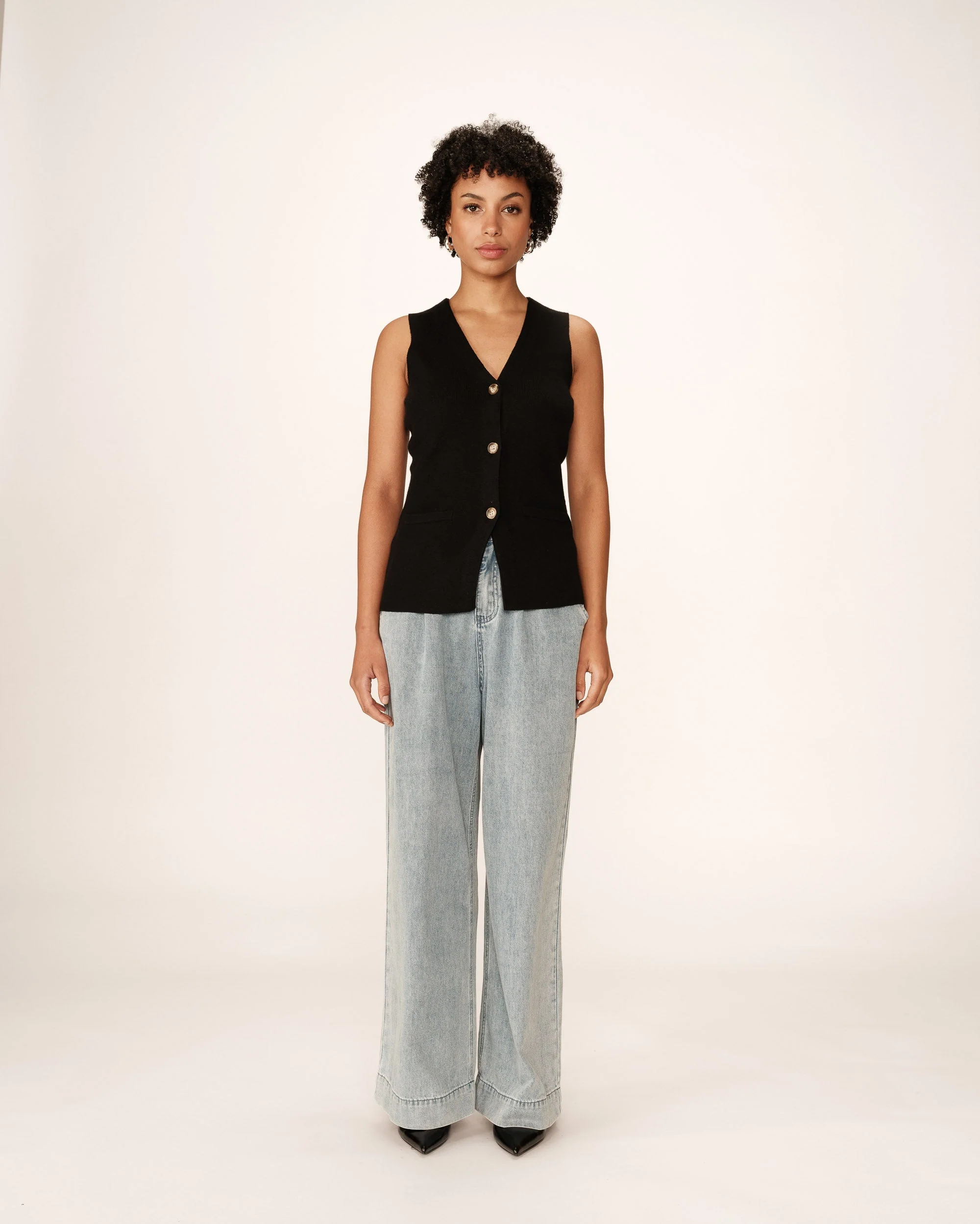 Gilet Panama - Noir - Image 3
