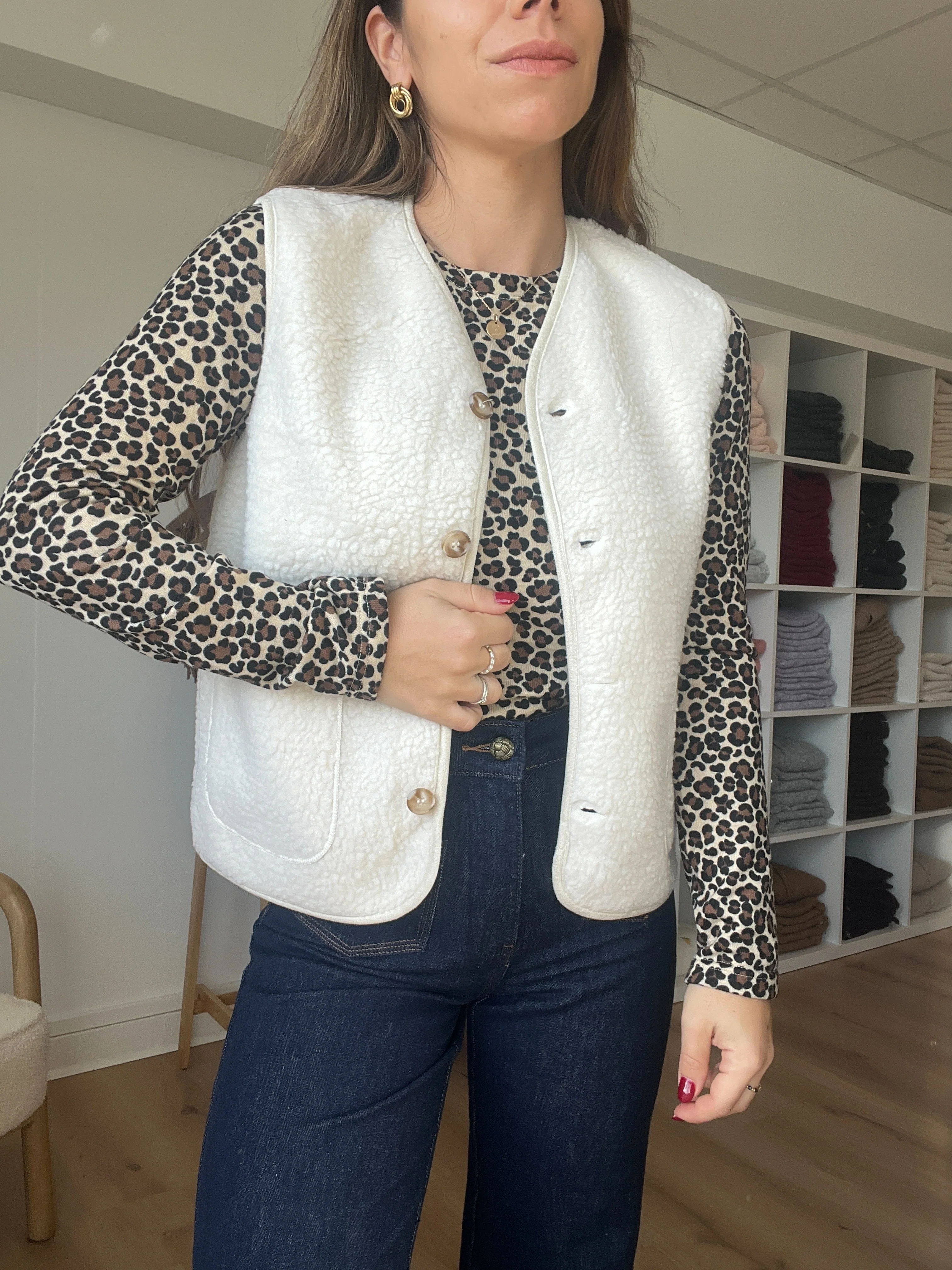 Gilet Berger Arianne Écru - Image 4