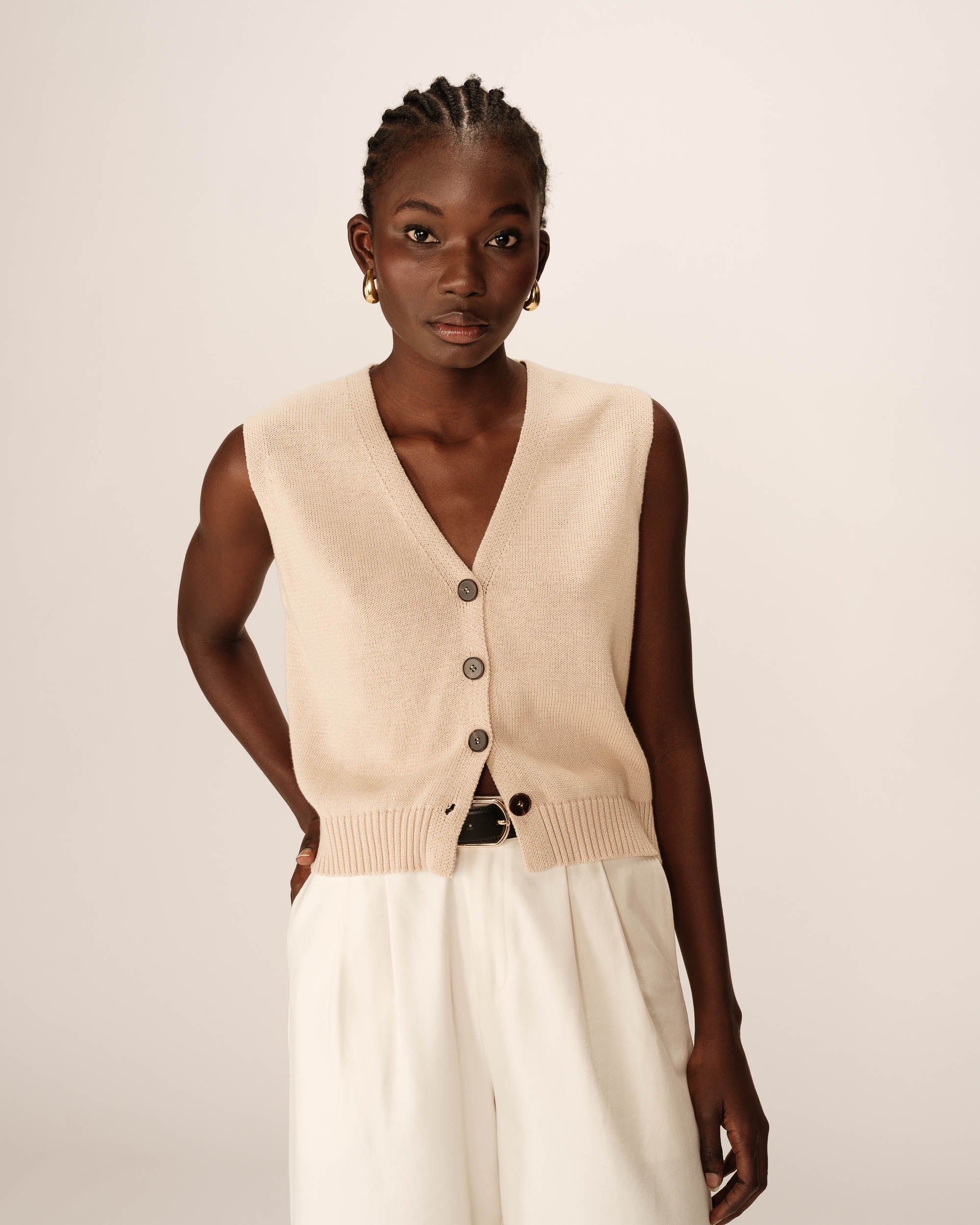 Cardigan Pancake - Ecru - Image 4