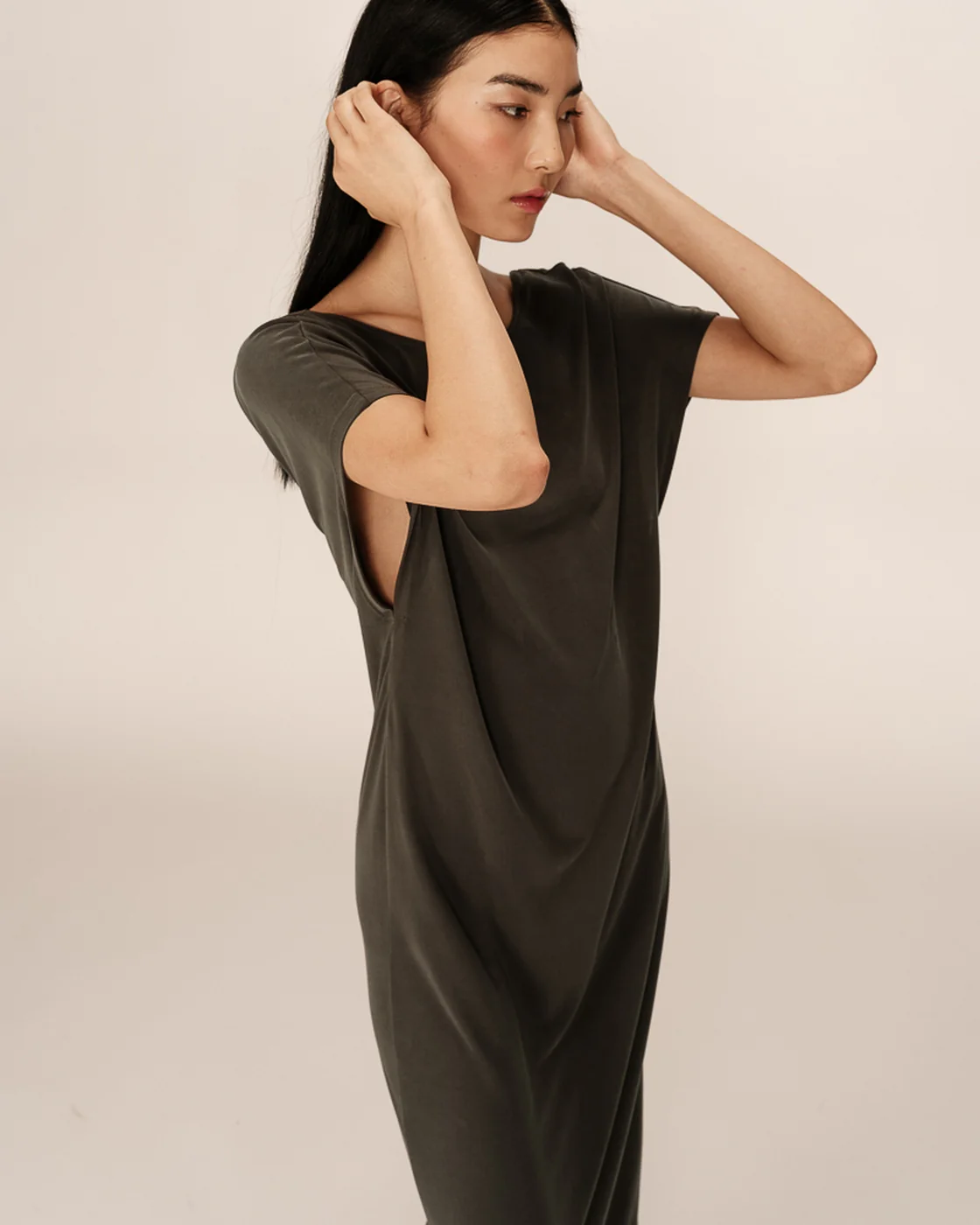 Robe Mi-Longue Peace - Kaki - Image 5