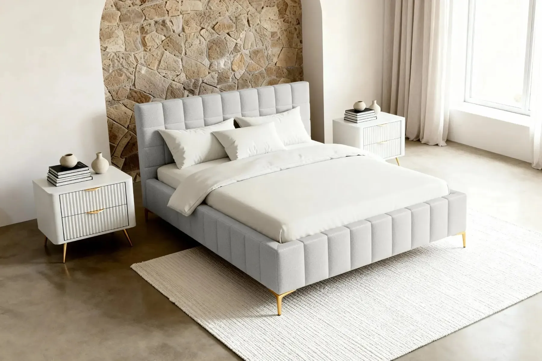 Gregoire - Lit Coffre Tissu Chiné 140X200Cm - Image 13