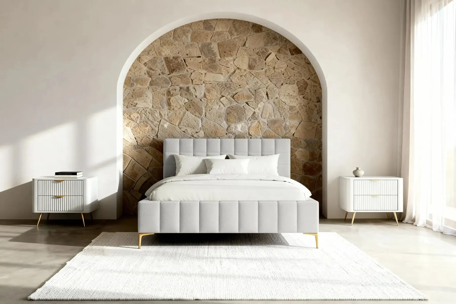 Gregoire - Lit Coffre Tissu Chiné 140X200Cm - Image 14