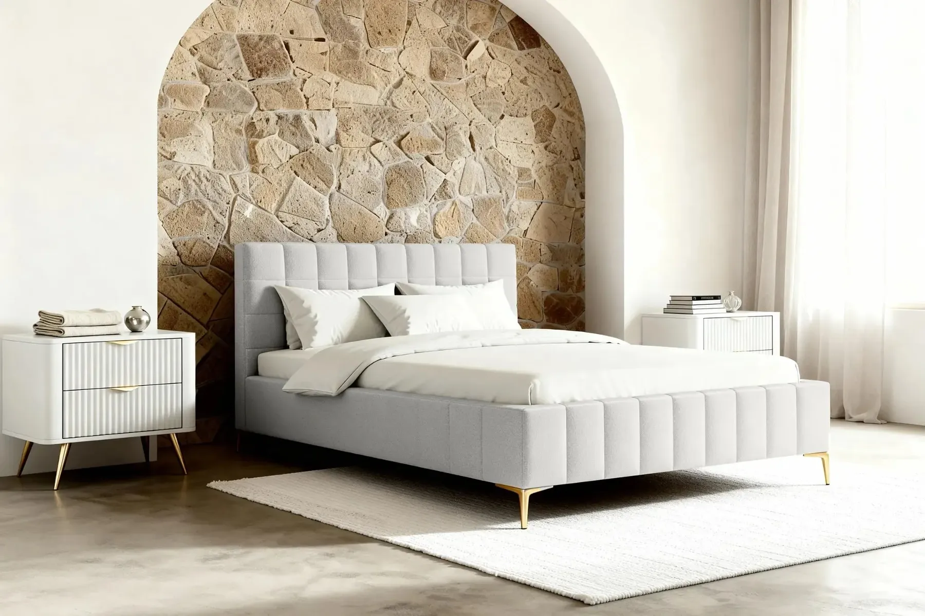 Gregoire - Lit Coffre Tissu Chiné 140X200Cm - Image 15