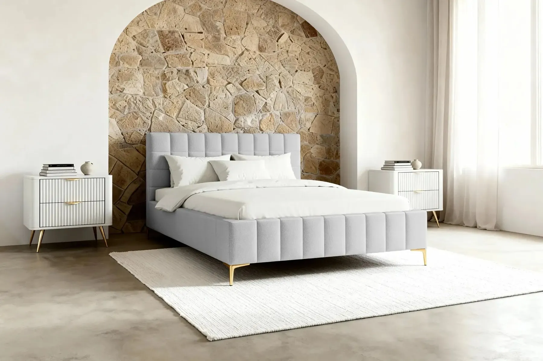 Gregoire - Lit Coffre Tissu Chiné 140X200Cm - Image 31