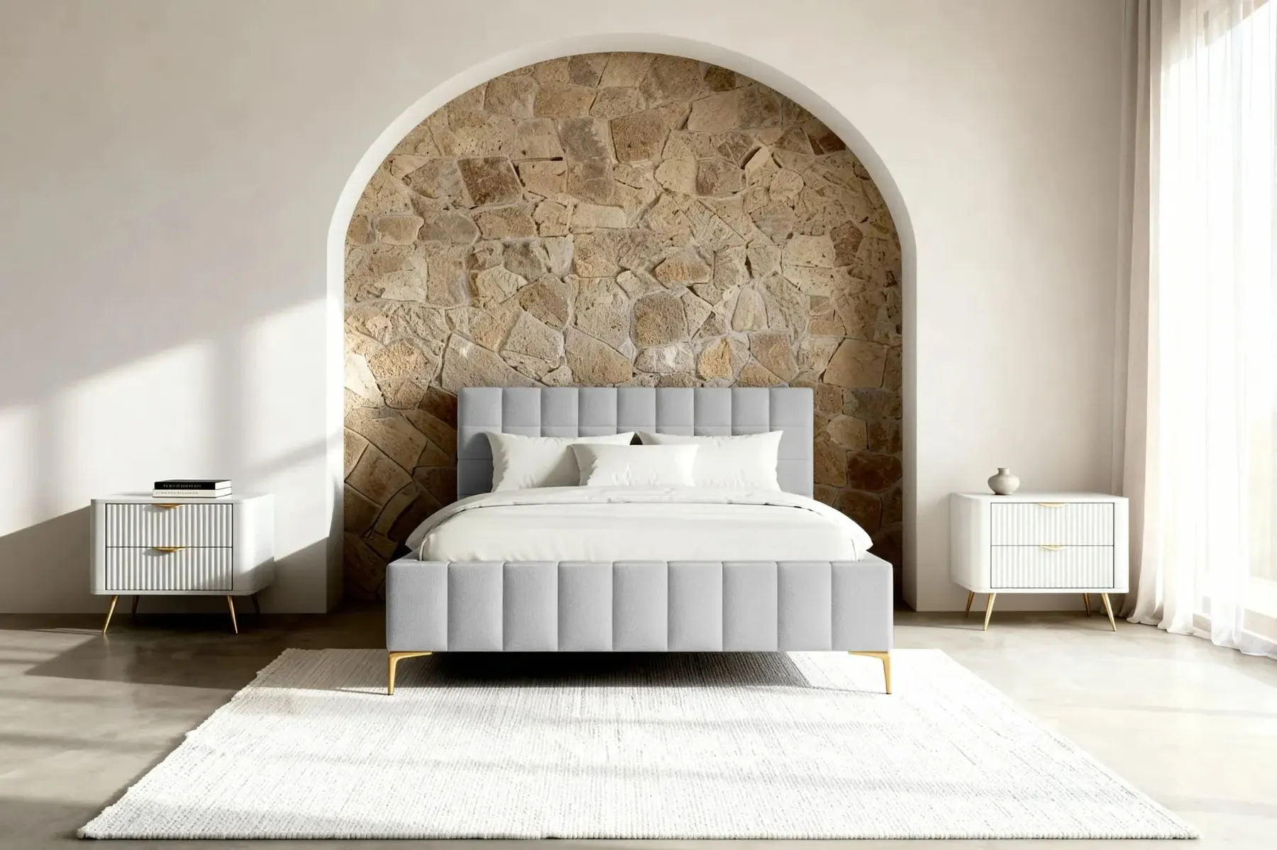 Gregoire - Lit Coffre Tissu Chiné 140X200Cm - Image 34