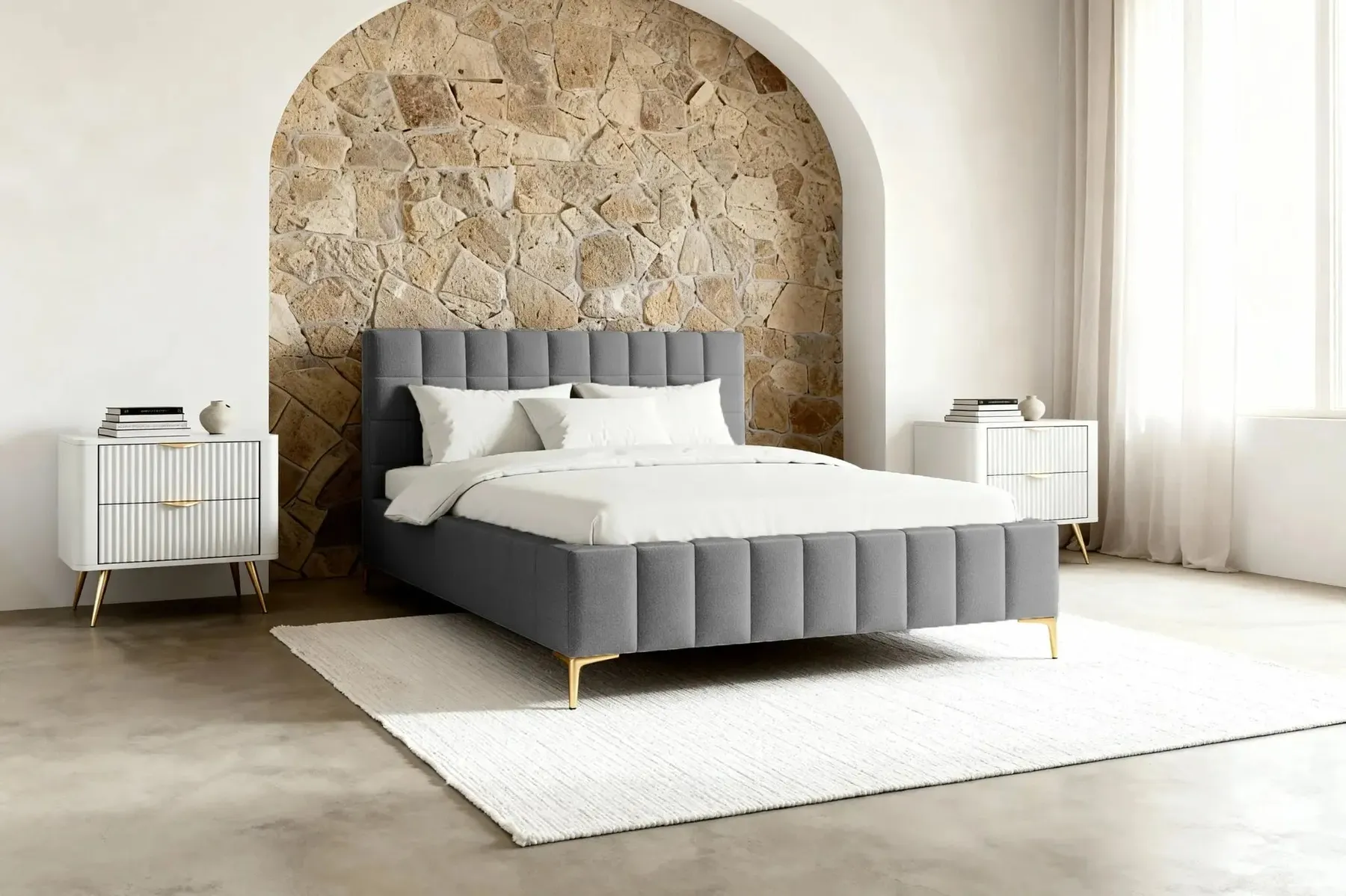Gregoire - Lit Coffre Tissu Chiné 140X200Cm - Image 41