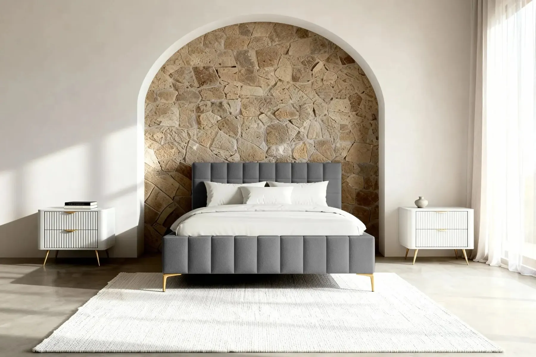 Gregoire - Lit Coffre Tissu Chiné 140X200Cm - Image 44