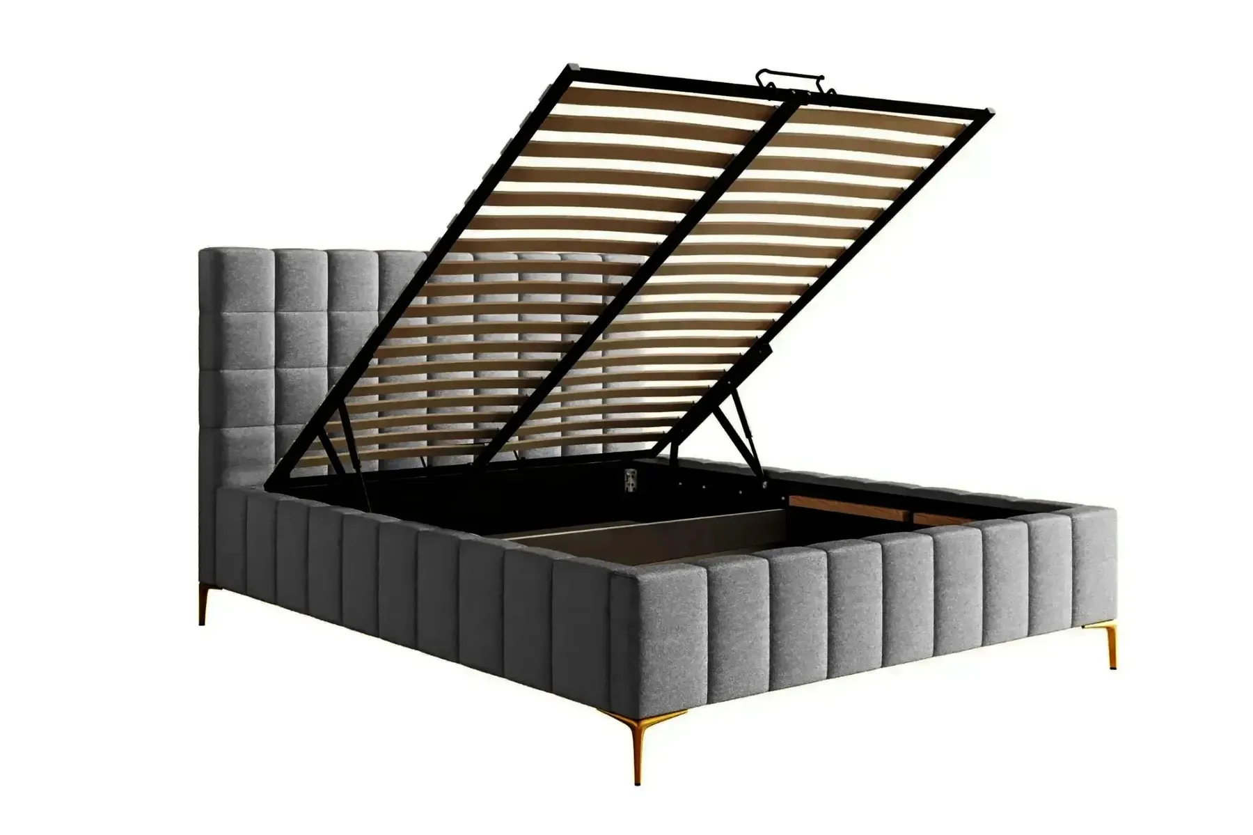 Gregoire - Lit Coffre Tissu Chiné 140X200Cm - Image 49