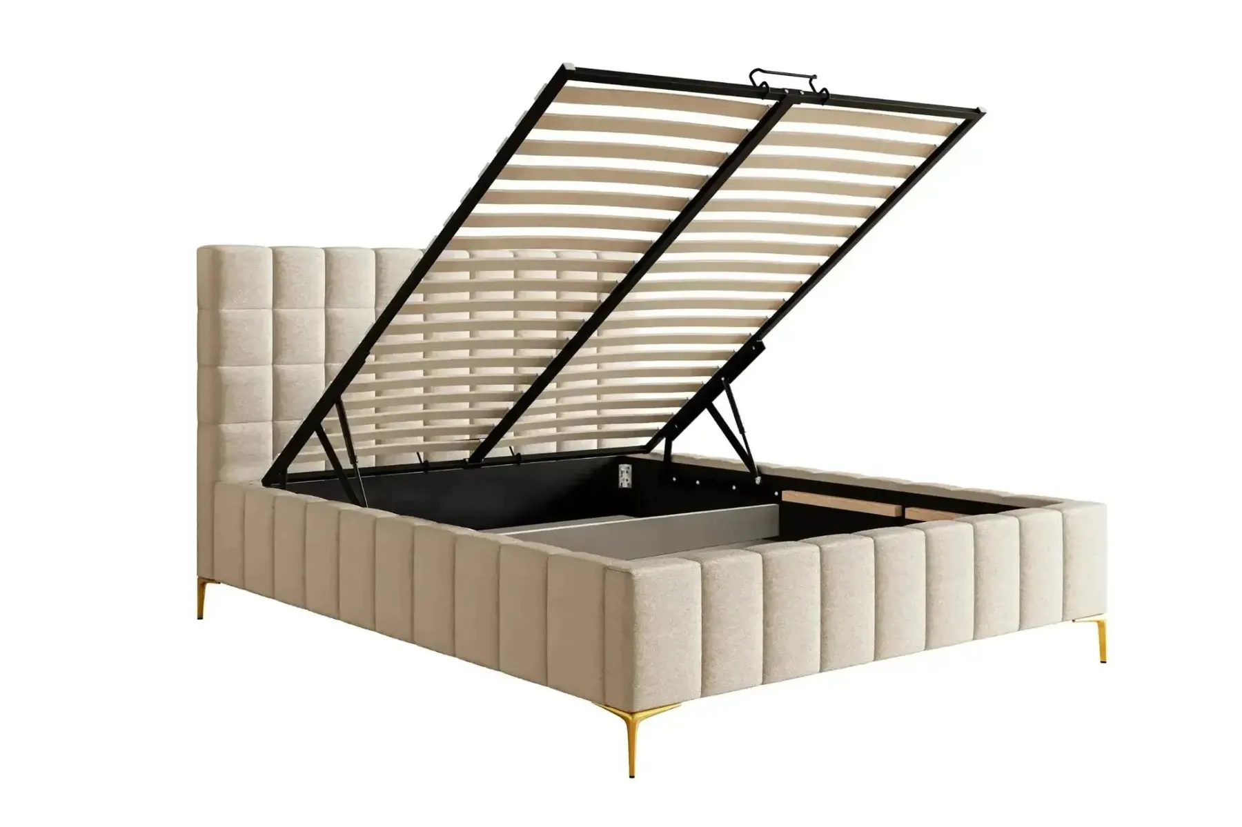 Gregoire - Lit Coffre Tissu Chiné 140X200Cm - Image 9