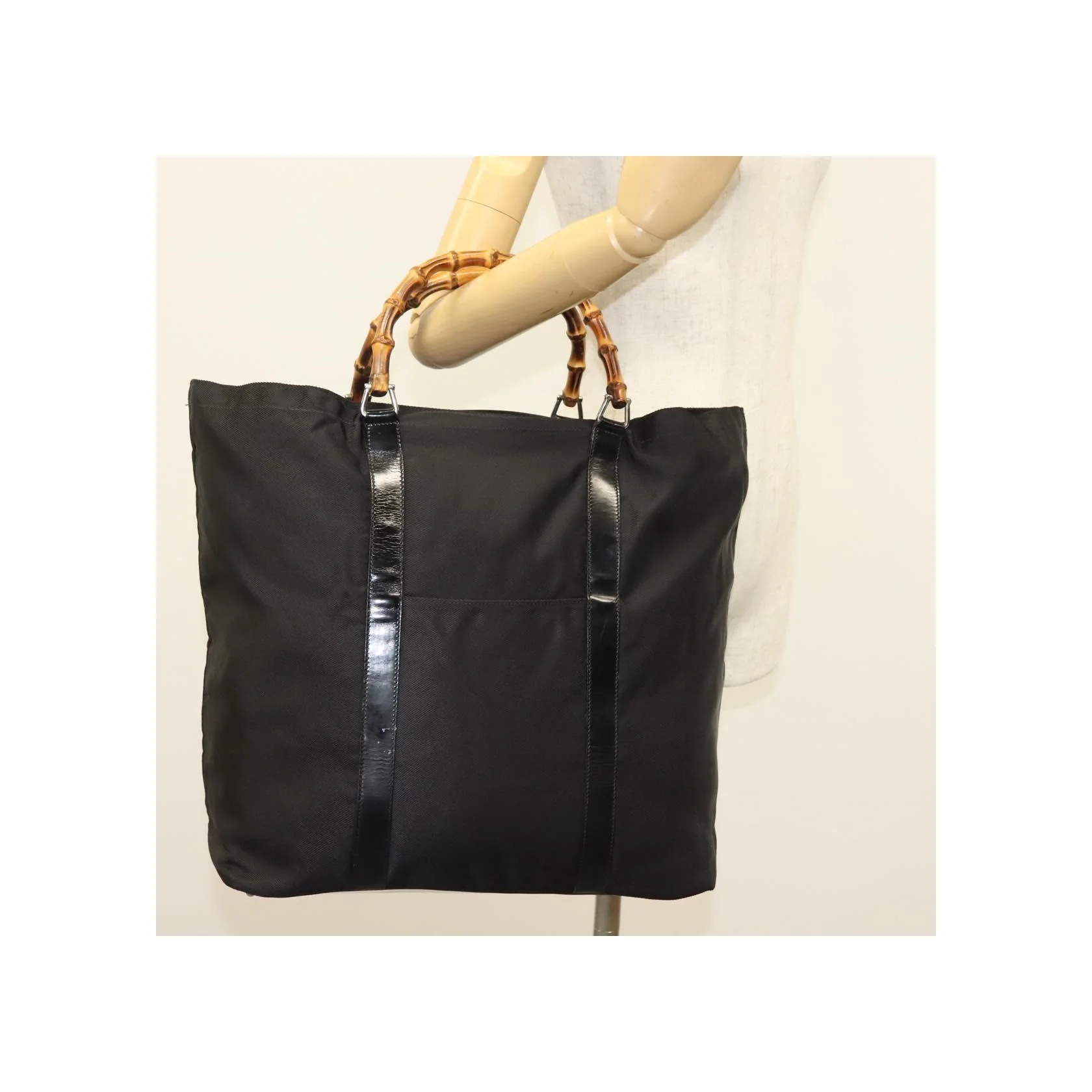 Tote Bag Quotidien Gucci Bamboo - Black - Image 21